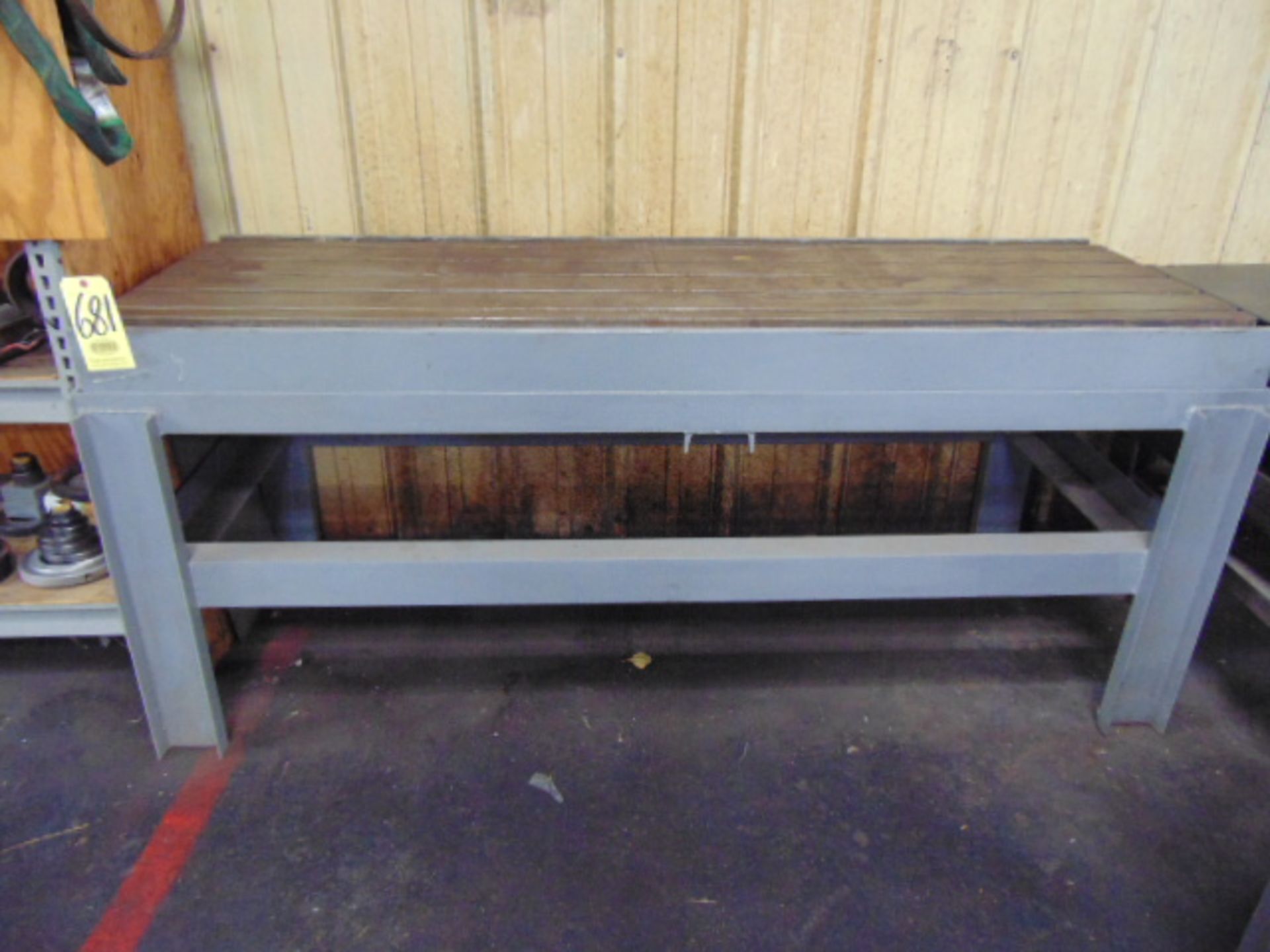 T-SLOTTED TABLE, 83" x 30", w/steel stand