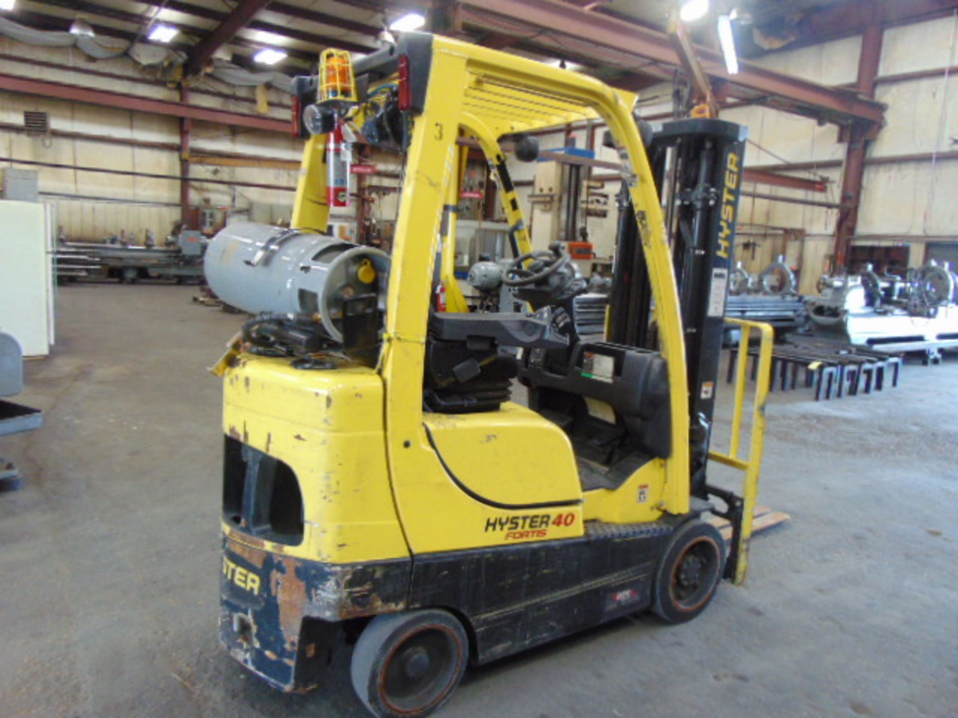 FORKLIFT, HYSTER 4,000 LB. BASE CAP. MDL. S40FTS, new 2013, 189" max. lift ht., 83" triple stage - Image 3 of 8