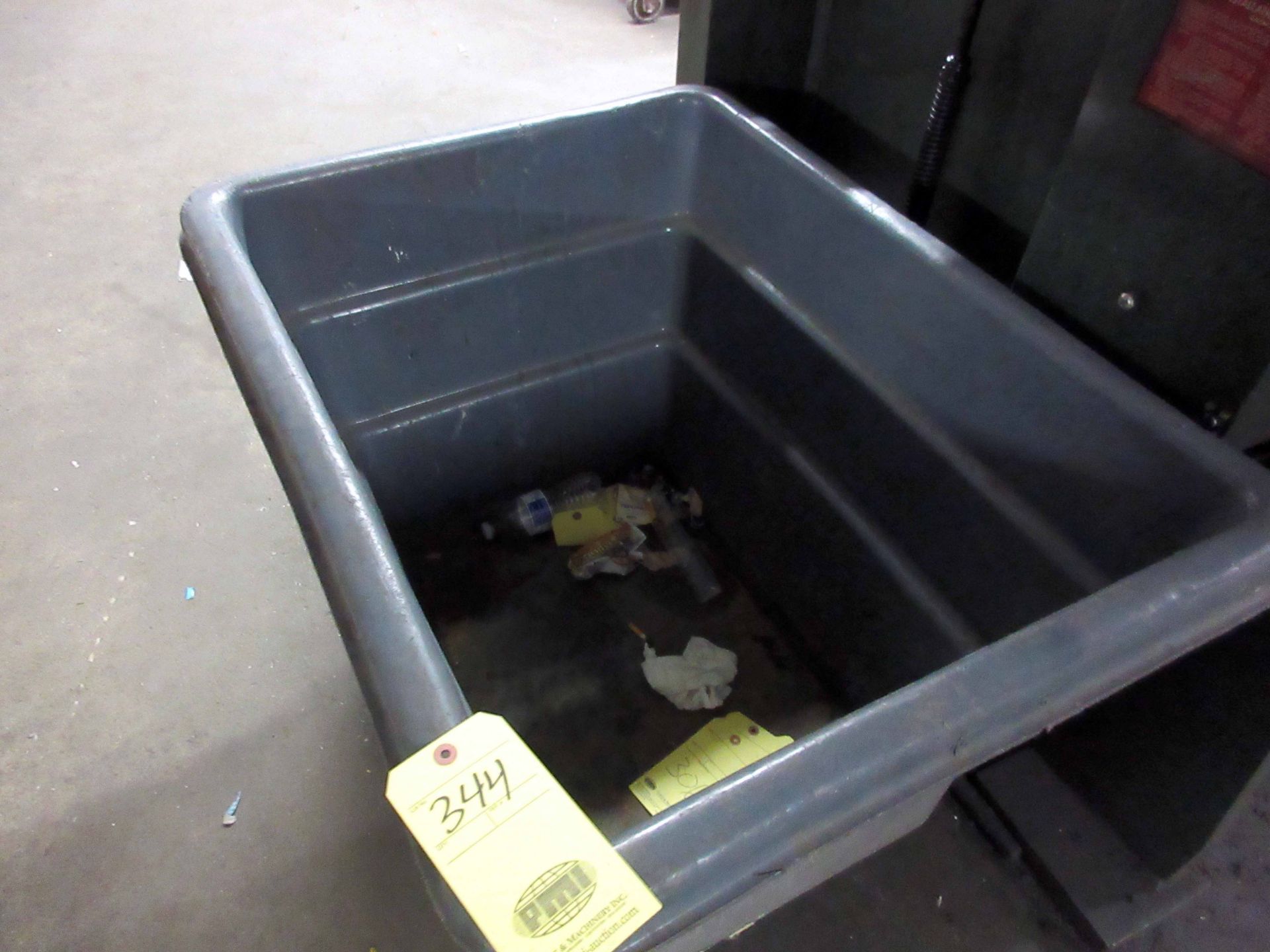 LOT CONSISTING OF: mobile trash container & mobile parts basket