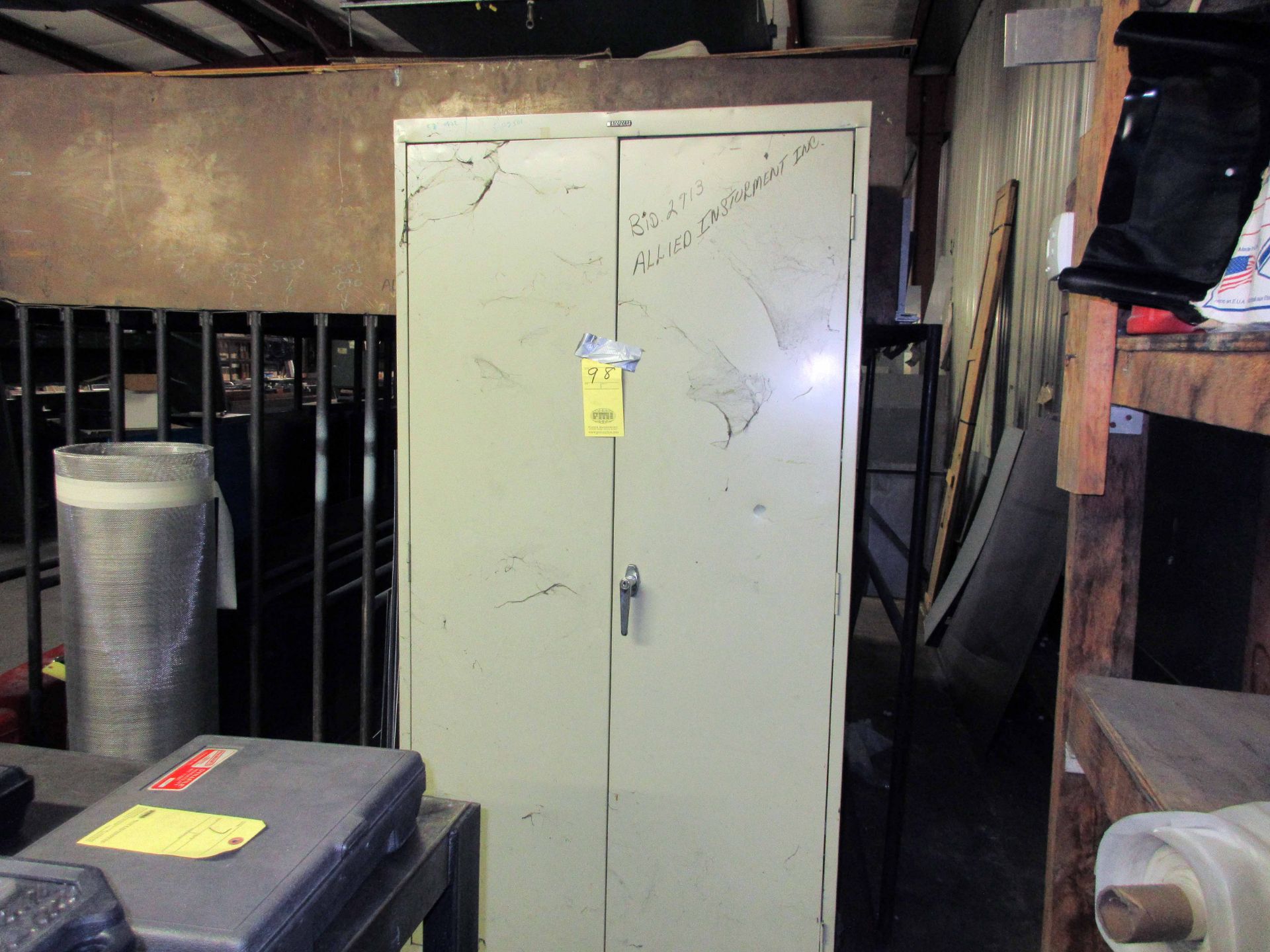 METAL CABINET, 72 x 36 x 18, w/shop supplies (on metal dolly)