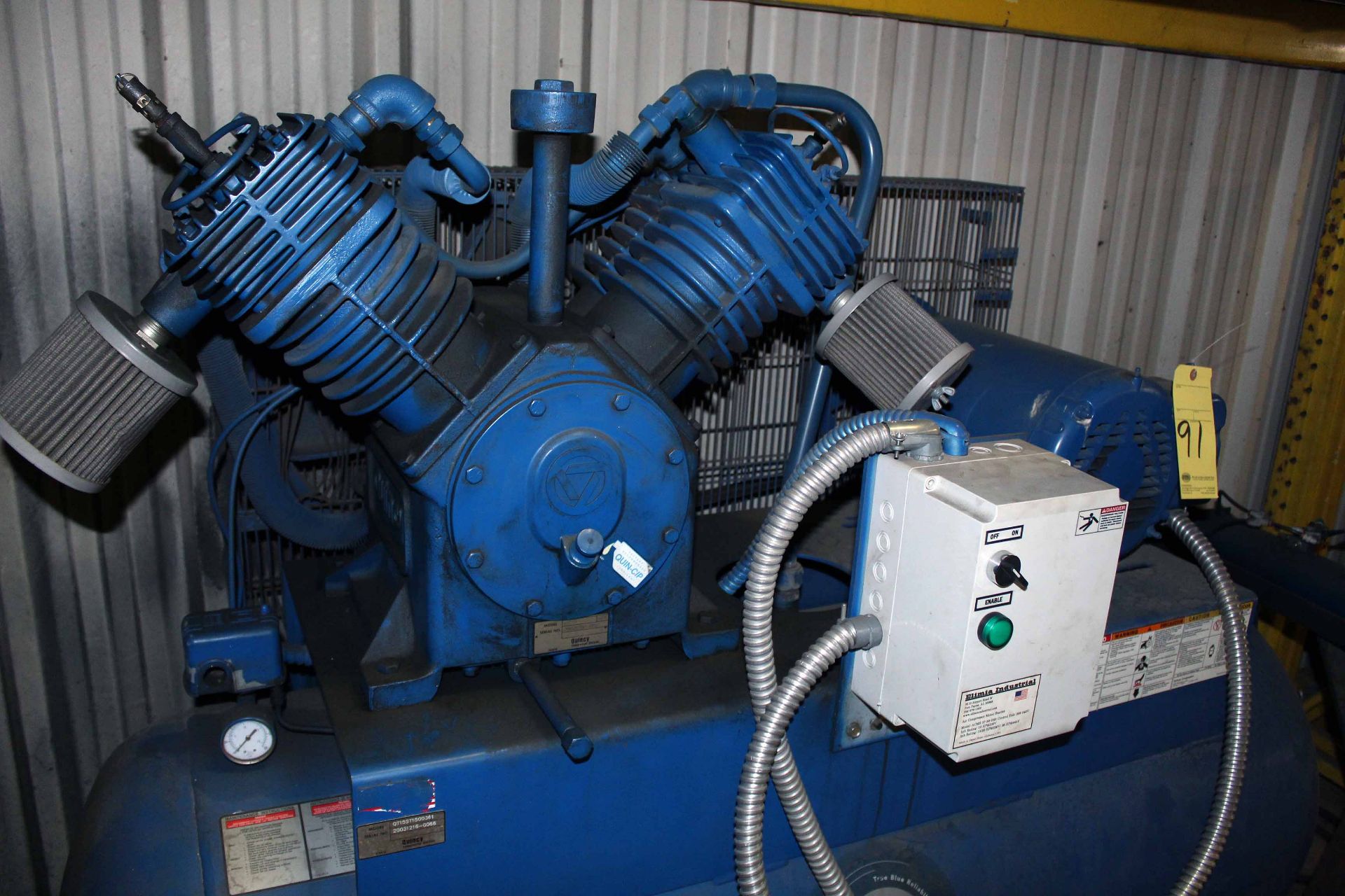 RECIPROCATING TYPE AIR COMPRESSOR, QUINCY MDL. QT-15, 15 HP, 2-stage, S/N QT15ST1500361 - Image 2 of 4