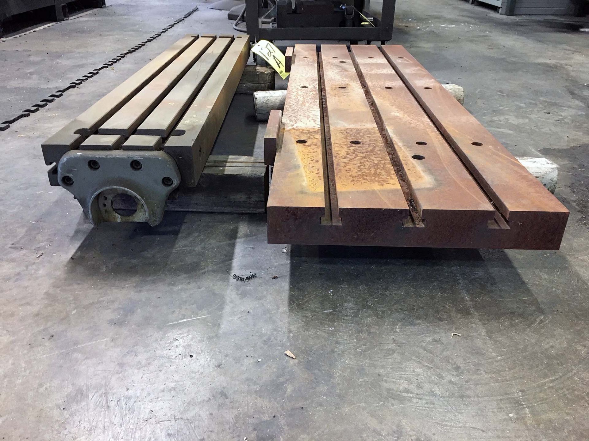 LOT OF T-SLOTTED TABLES: Bridgeport 9" x 48" take-off & 16" x 56" - Image 3 of 3