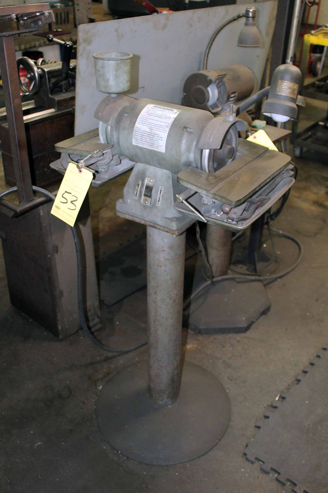 DOUBLE END PEDESTAL GRINDER, CENTURY MACHINE 6" MDL. 46727, 1/2 HP