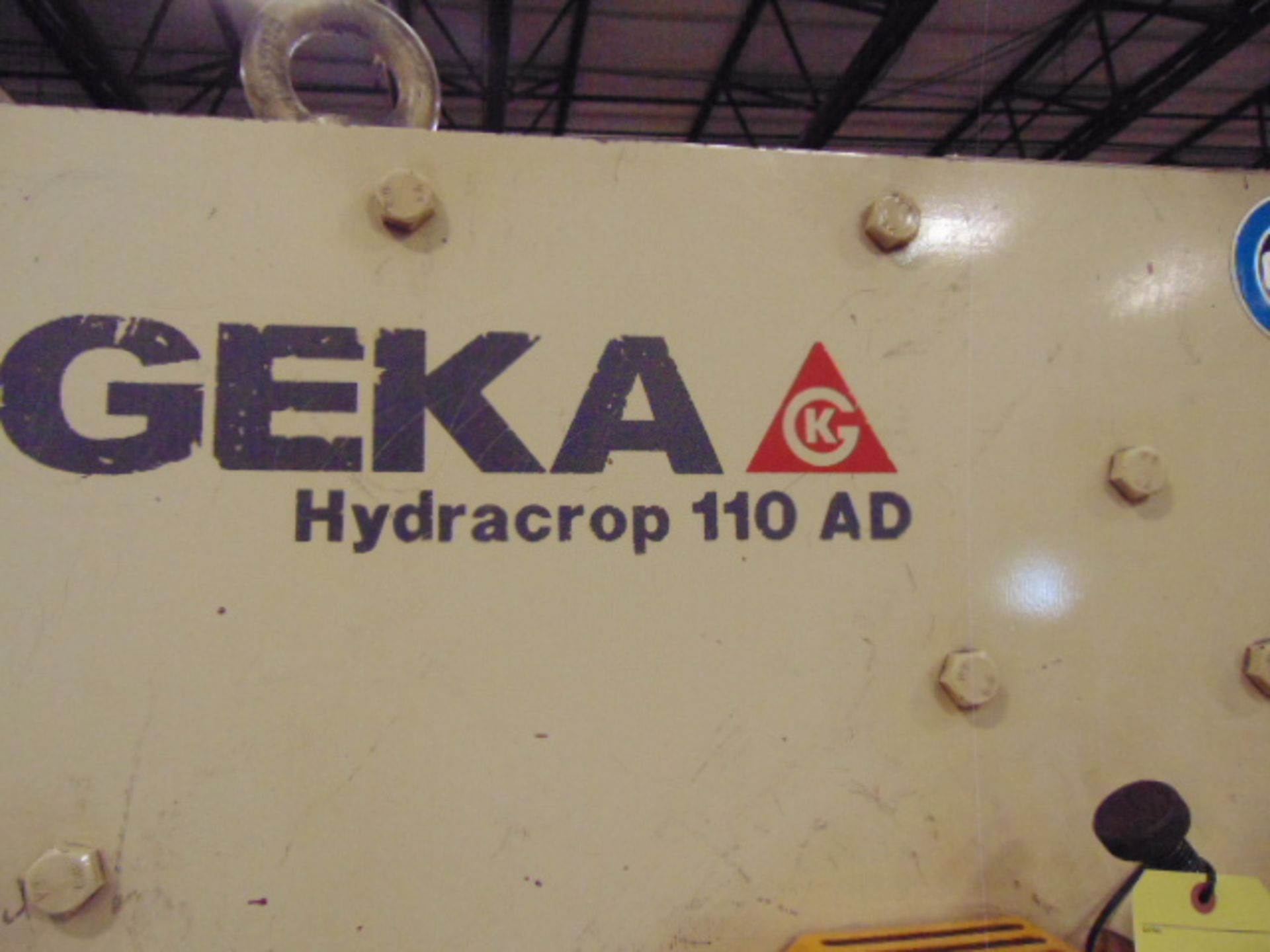 HYDRAULIC IRONWORKER, GEKA HYDROCROP 110 T. CAP. MDL. 110AD, new 2012, 6-1/2” x 6-1/2” x ½” angle - Image 9 of 10