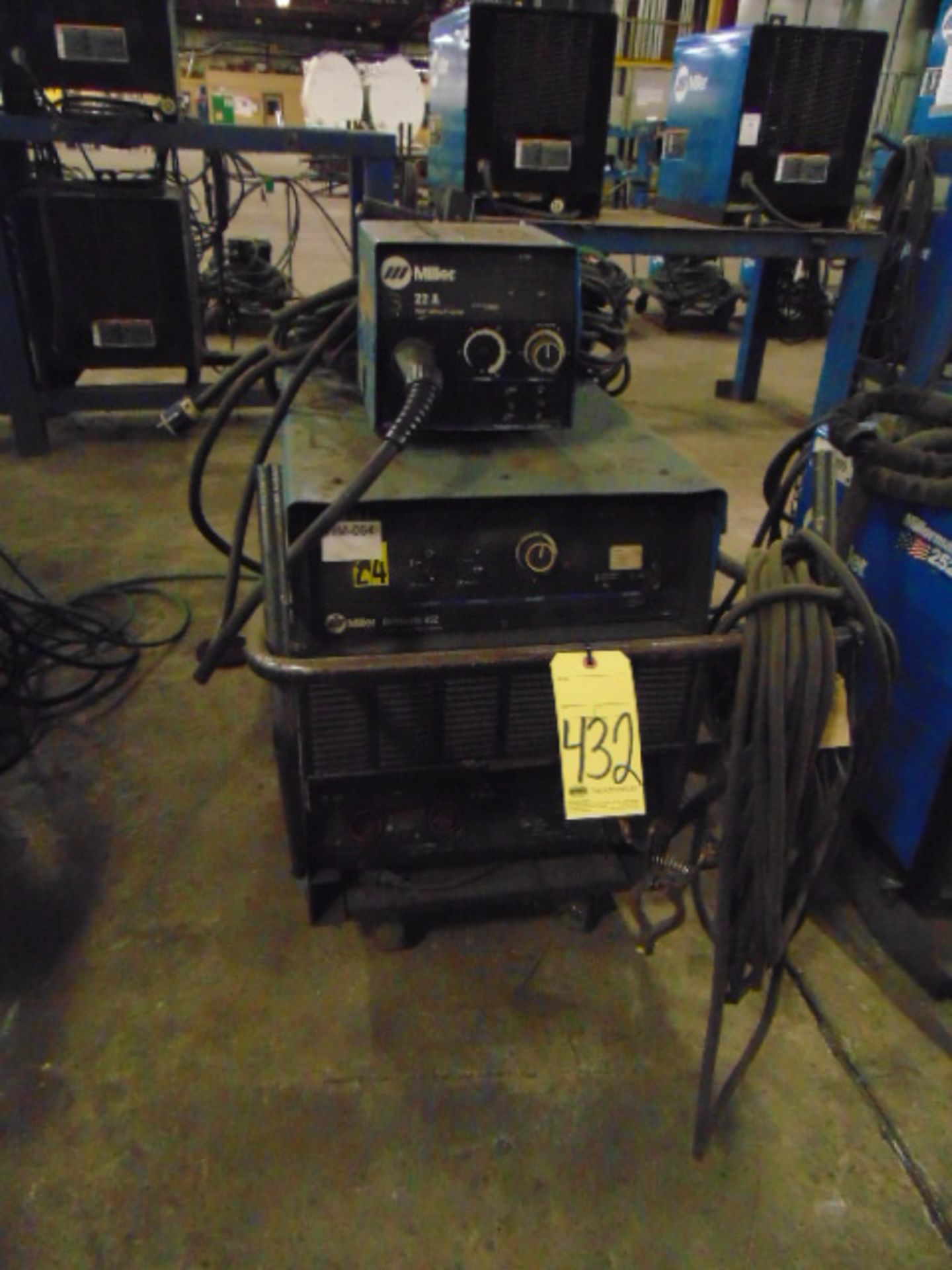 WELDER, MILLER MDL. DELTAWELD 451, Miller Mdl. 22A wire feeder, S/N LH400445C