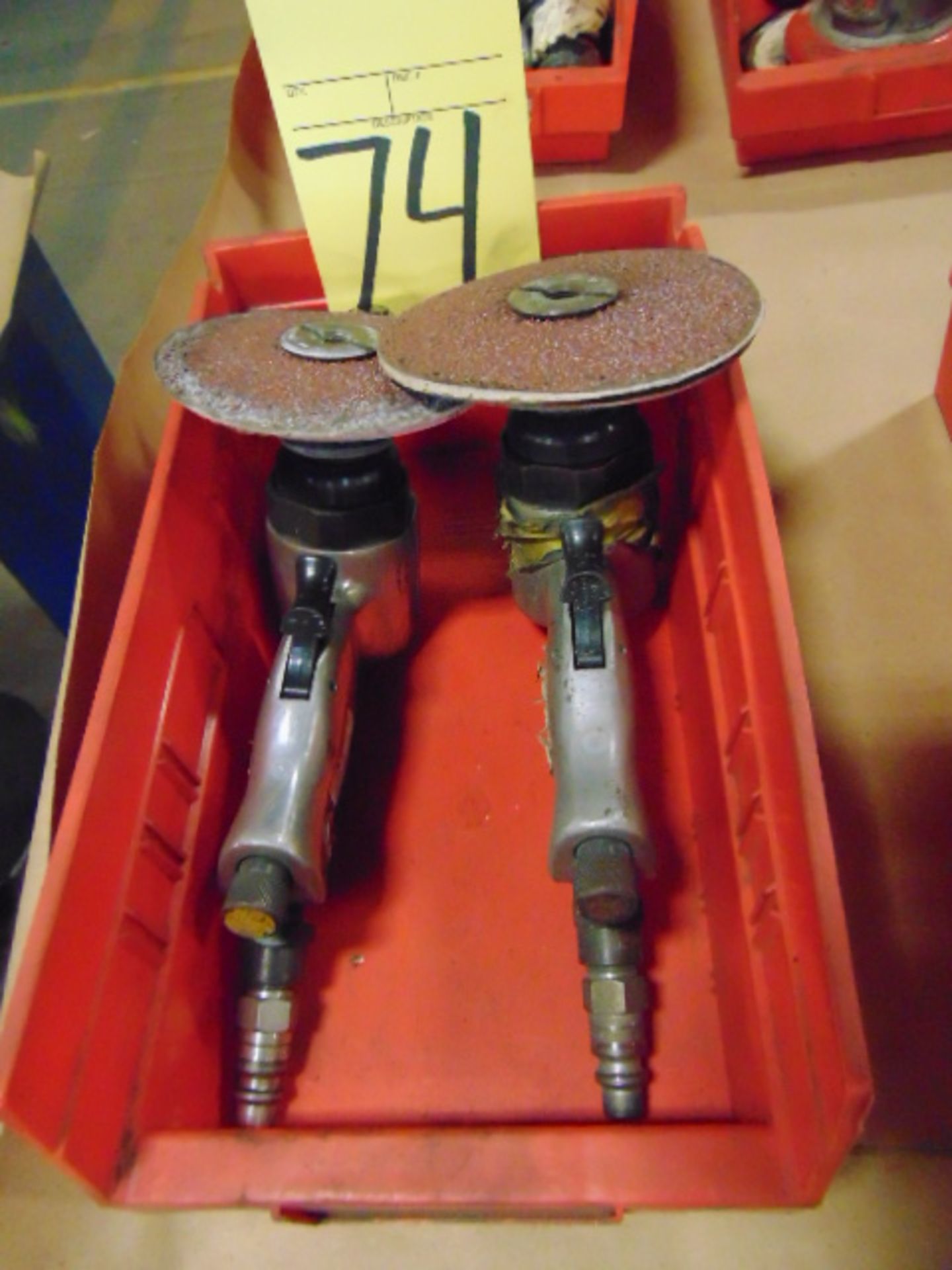 LOT OF PNEUMATIC RIGHT ANGLE SANDERS (2), 4"