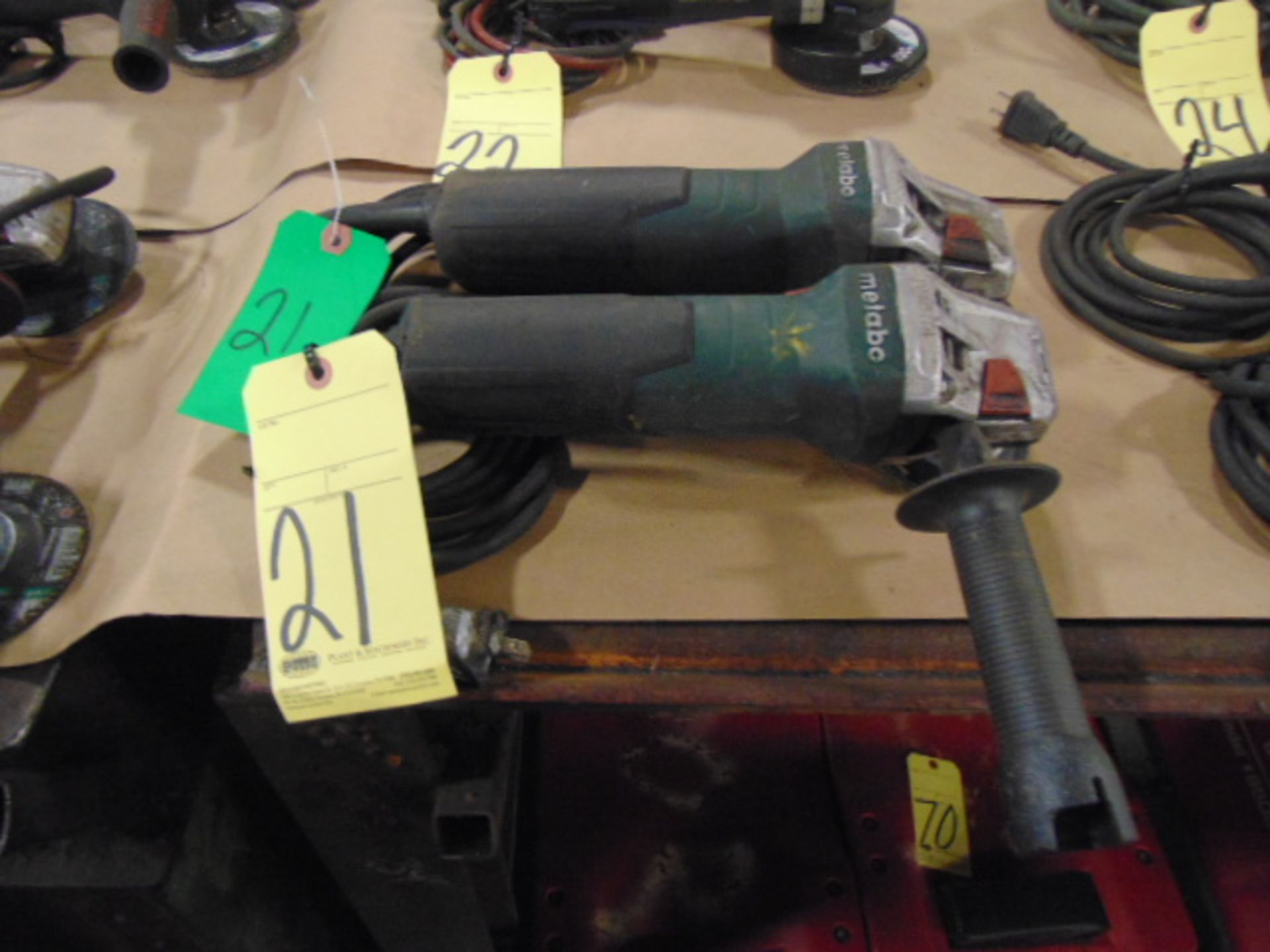LOT OF ELECTRIC RIGHT ANGLE GRINDERS (2), METABO 4"