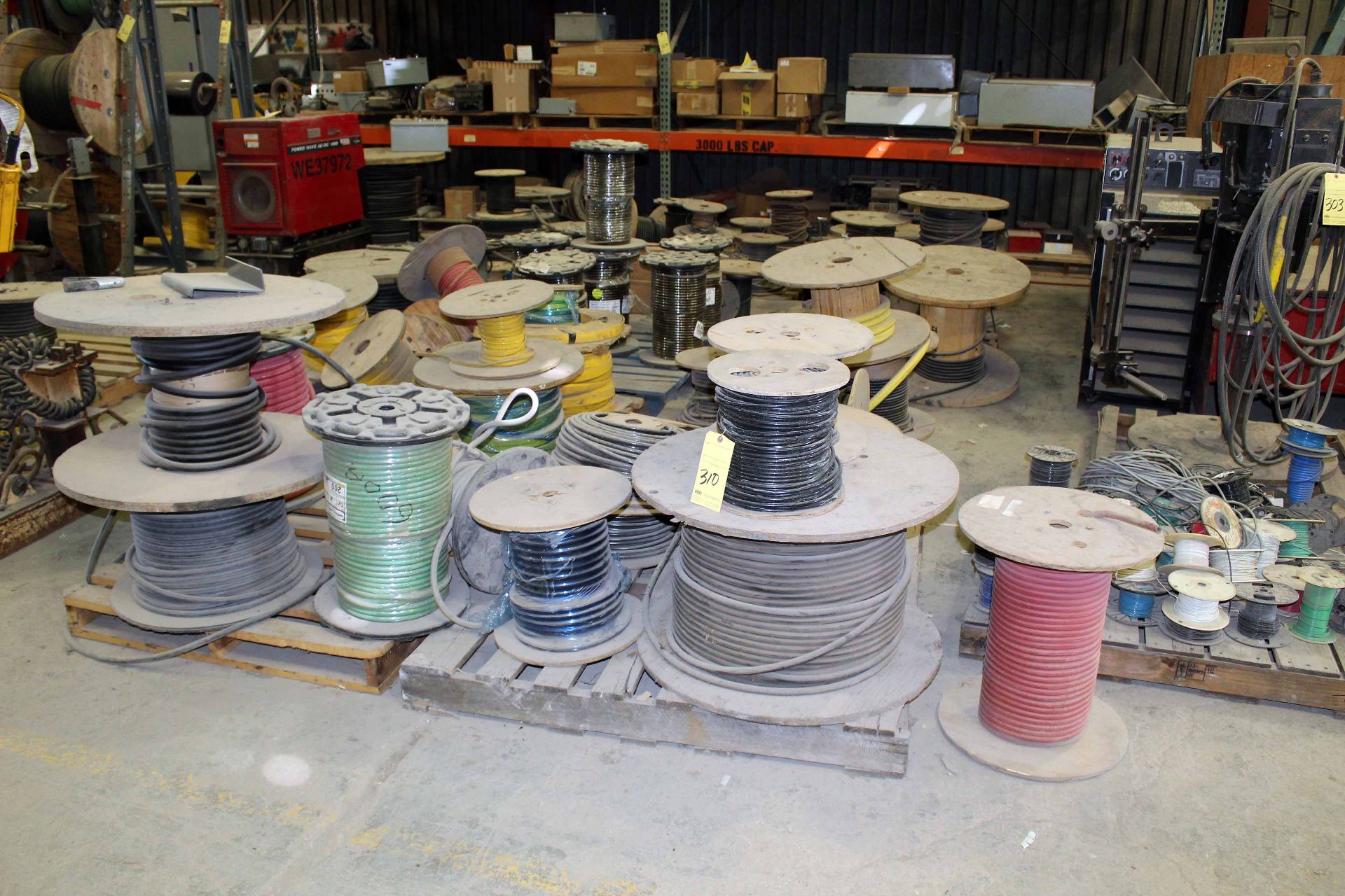 LOT CONSISTING OF: assorted wire & hose (on spools) (Dallas, TX)