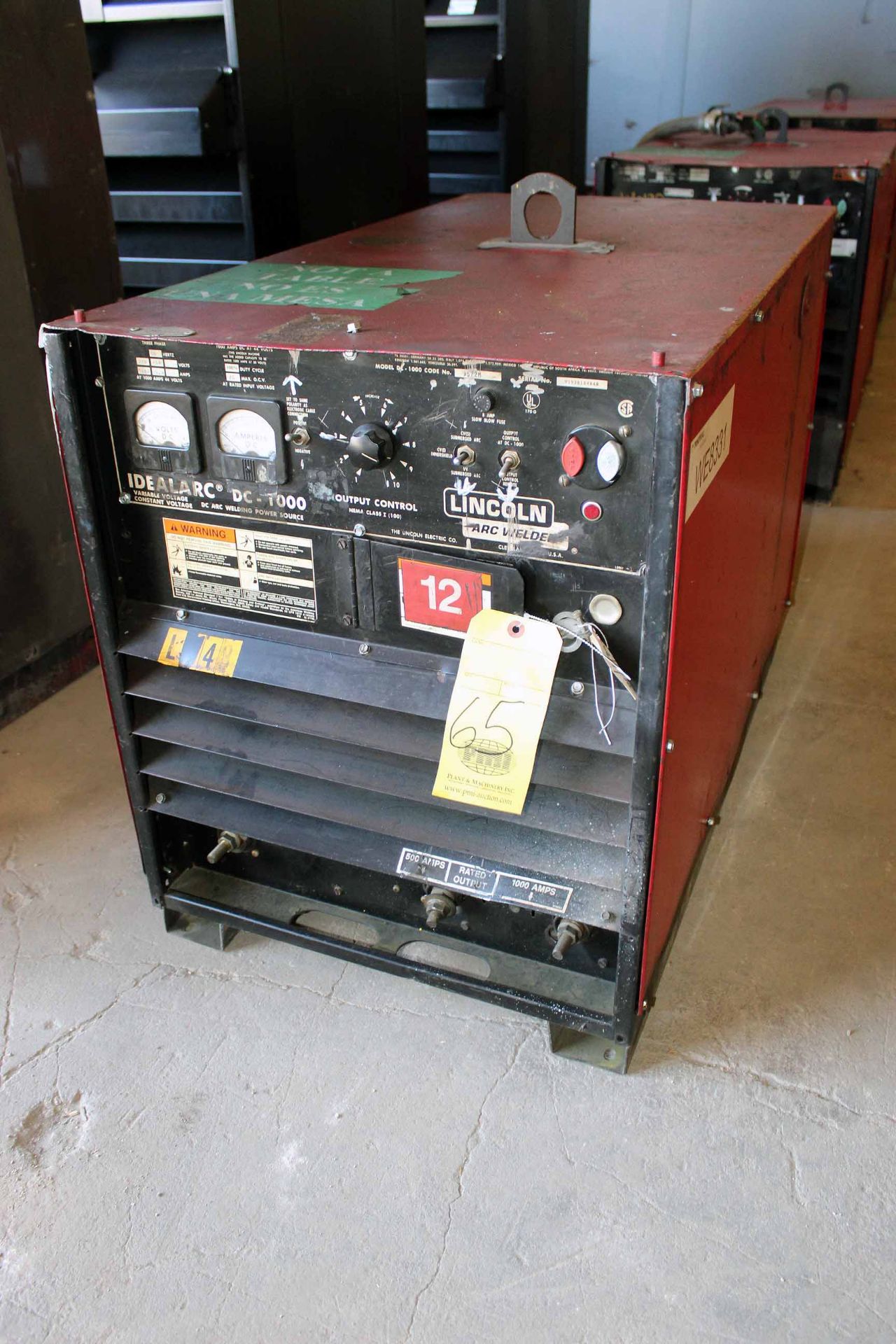 POWER WELDING SUPPLY, LINCOLN MDL. DC1000, 1,000 amps @ 44 v., S/N U1930104648 (Ft. Worth, TX)