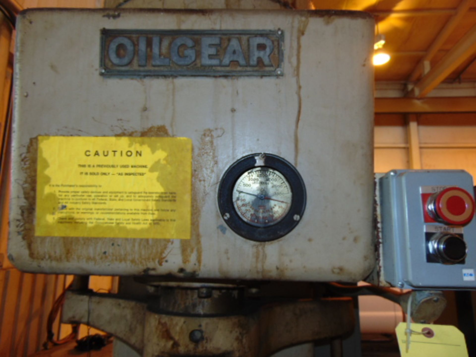 HYDRAULIC PRESS, OILGEAR 90 T. CAP., hand lever control - Image 2 of 7