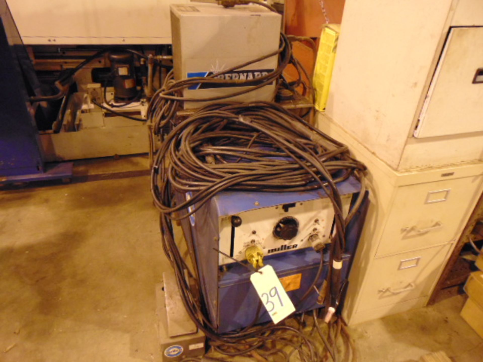 TIG WELDER, MILLER MDL. DIALARC HF, 300 amps, foot pedal, chiller, TIG torch, S/N JA396276