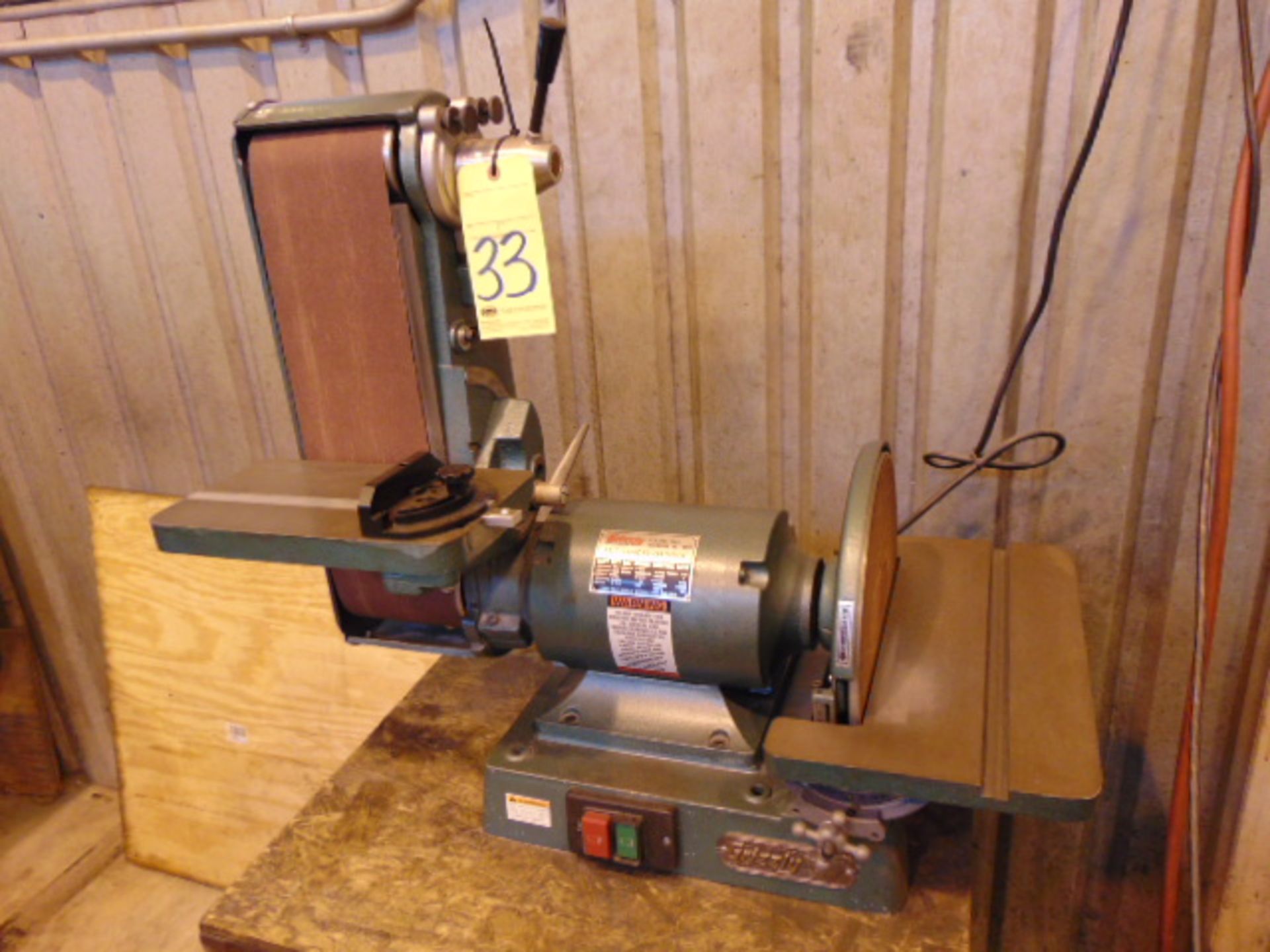 COMBINATION BELT SANDER/GRINDER, GRIZZLY MDL. G1276, 12” disc/6” belt, tilting tables