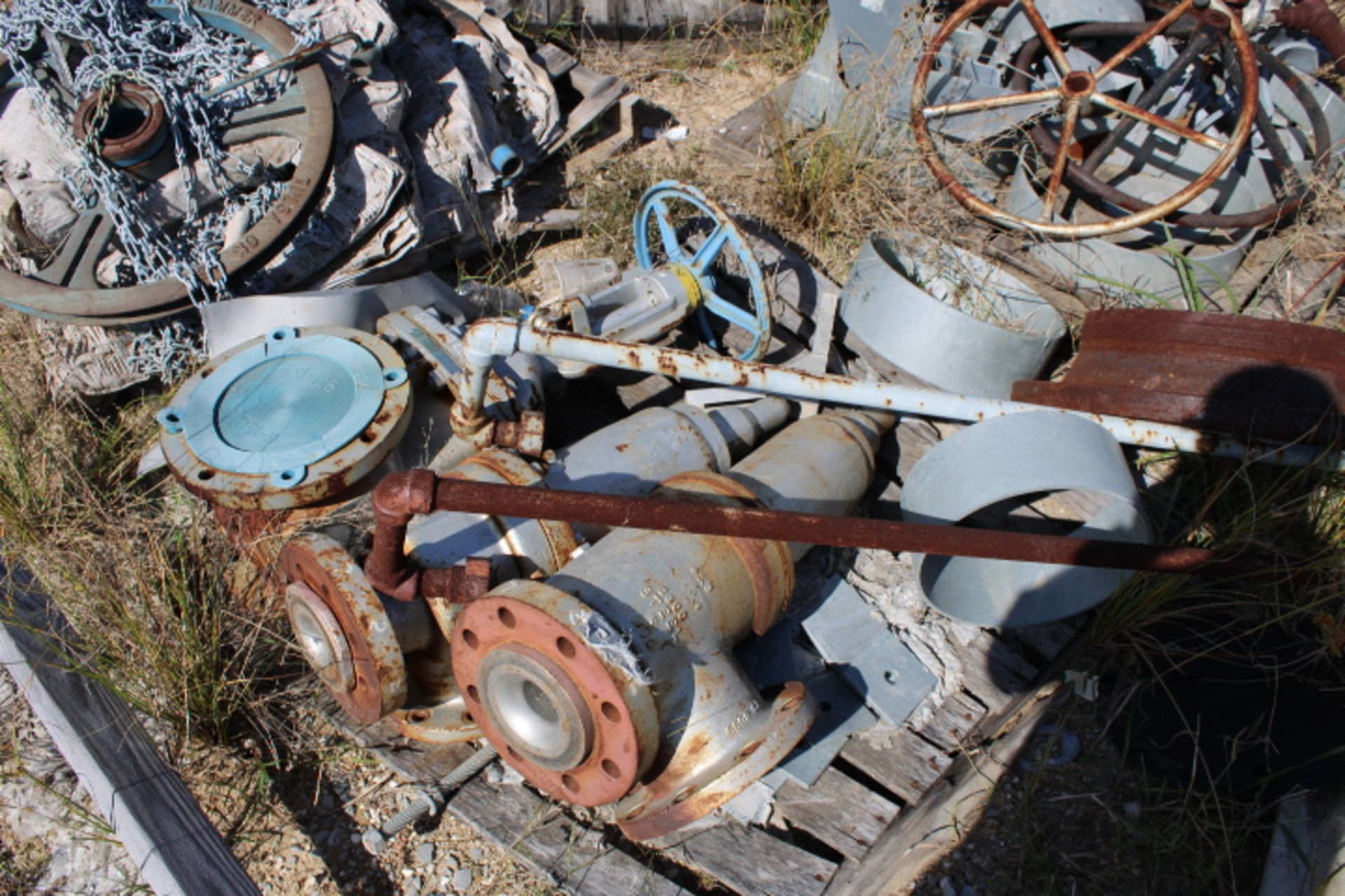LOT CONSISTING OF: roto hammer wheels, gate valves, pressure safety valves & galvanized structural - Image 4 of 6
