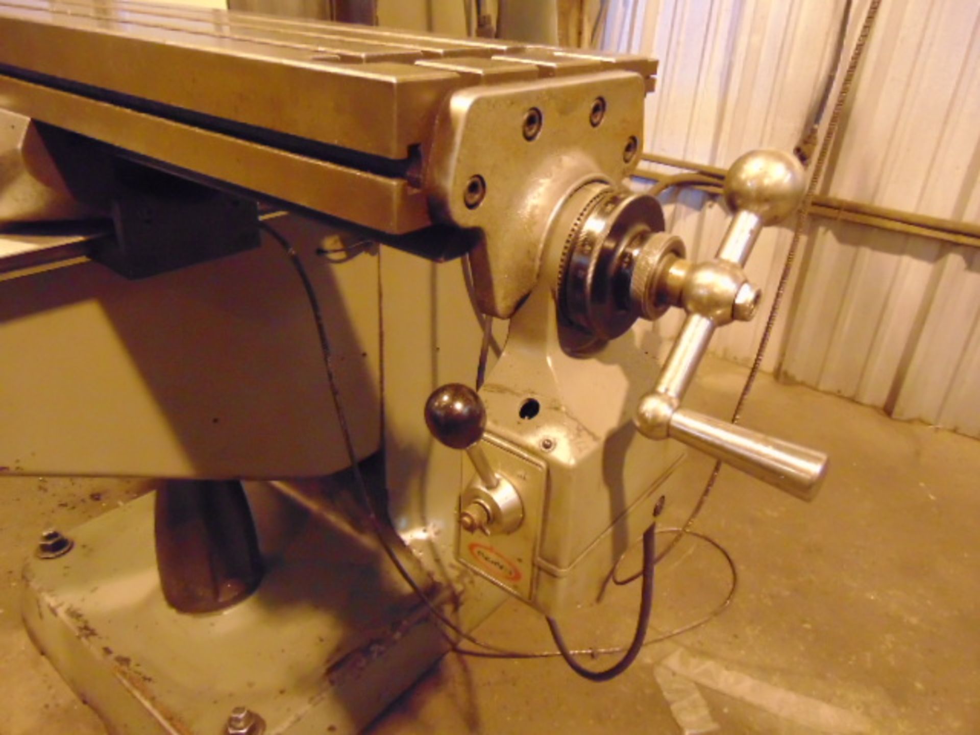 VERTICAL TURRET MILL, BRIDGEPORT SERIES 1, 9” x 48” table, riser, 2 HP variable spd. head, Newall - Image 5 of 6