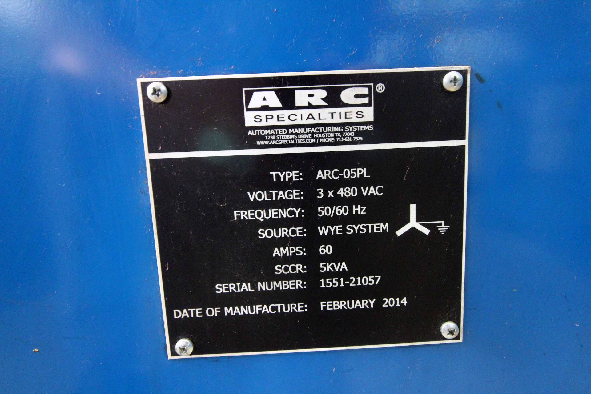 BORE CLADDING SYSTEM, ARC SPECIALTIES MDL. ARC-05PL, new 2014, 5,000 amps, Miller Mdl. XMT450 CC/ - Image 2 of 6