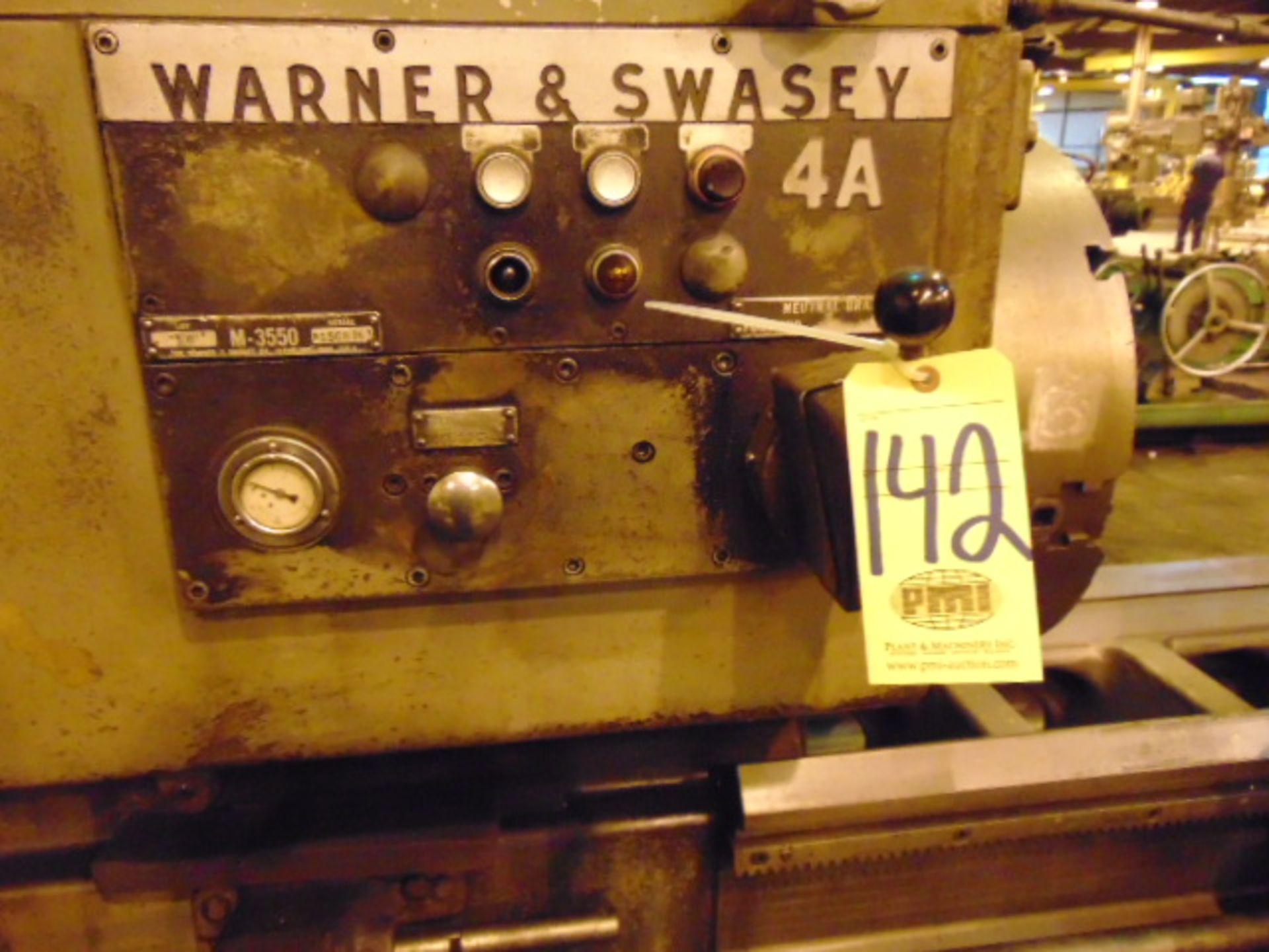 TURRET LATHE, WARNER & SWASEY MDL. 4A, M-3550, 9-1/2" spdl. bore, 6 pos. turret, fixed turret, 24" - Image 12 of 13