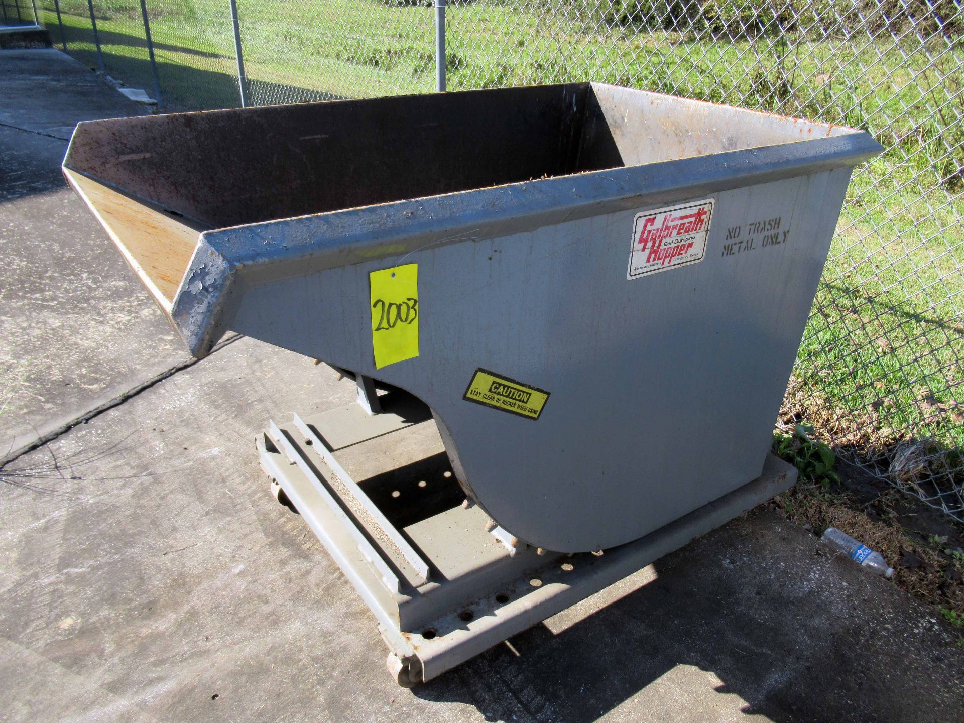 SELF-DUMPING HOPPER, GALBREATH, 1 cu. yd.