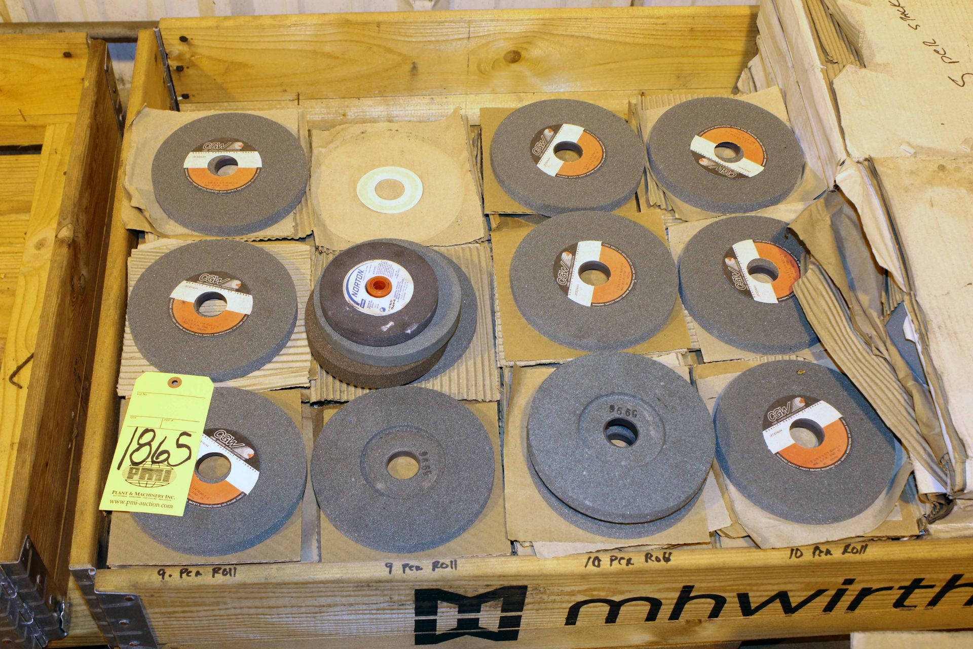 LOT OF GRINDING WHEELS, assorted (on two pallets)