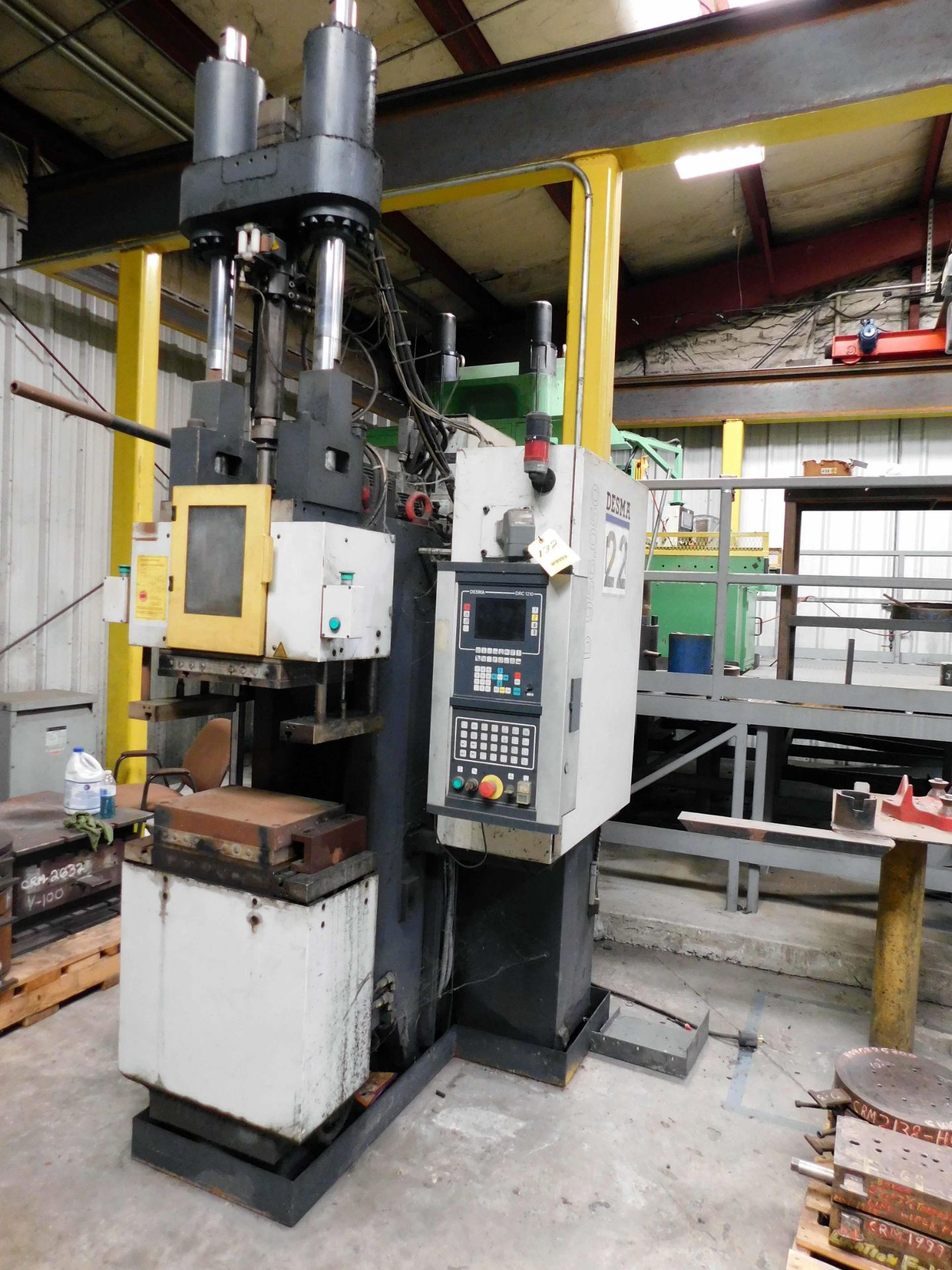 VERTICAL RUBBER INJECTION PRESS, DESMA MDL. D956.050, new 2002, up-acting design, Desma Mdl. DRC1210