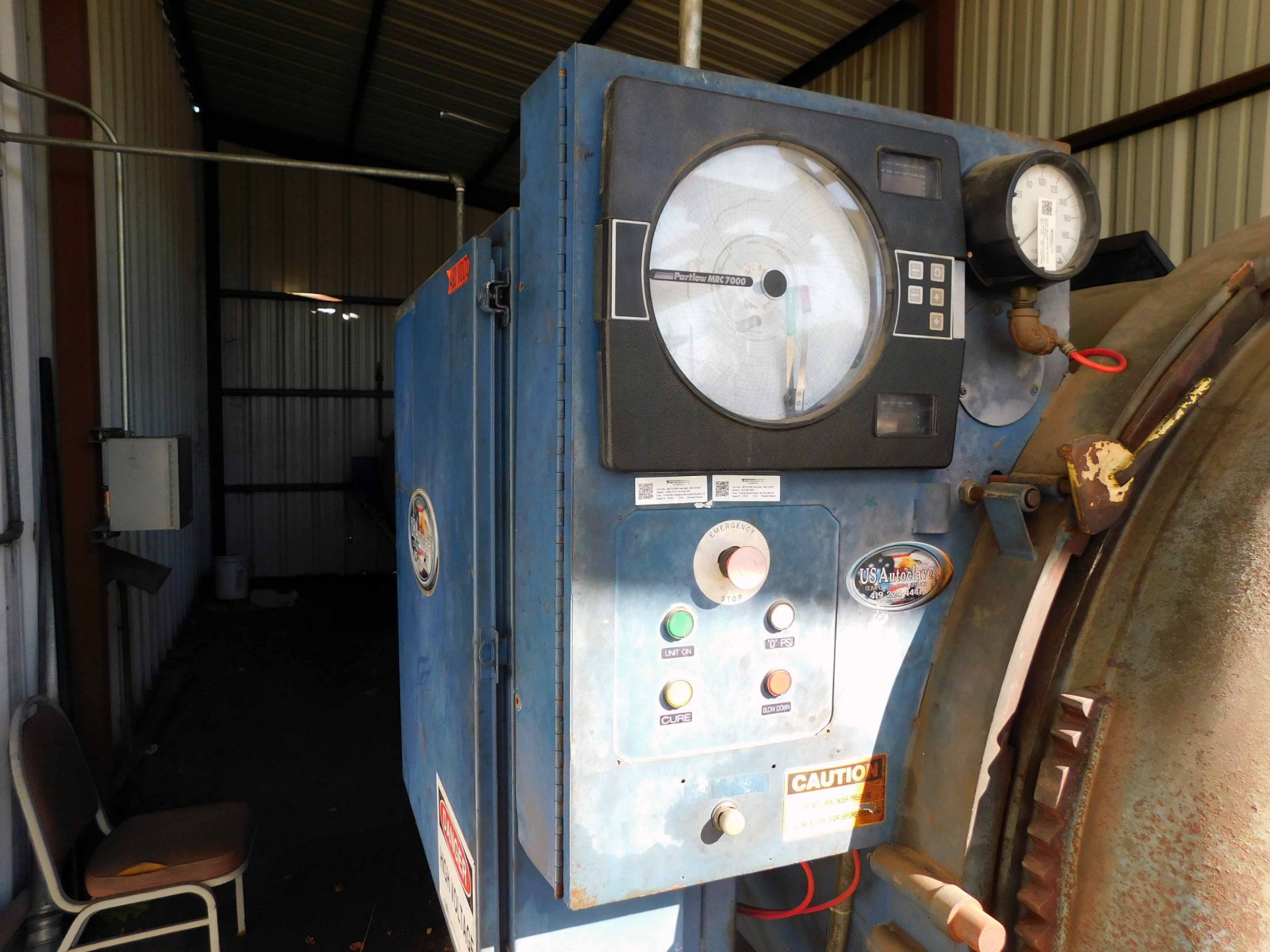 AUTOCLAVE, CEDCO, 48” I.D. x 24’L., 100 PSI @ 450 deg., electric fired, Rapidoor, rail system w/ - Image 2 of 5