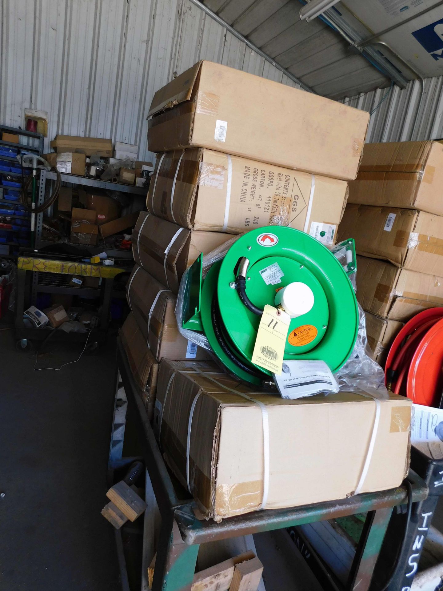 LOT OF HOSE REELS (7), Speedaire & Global (new in box)