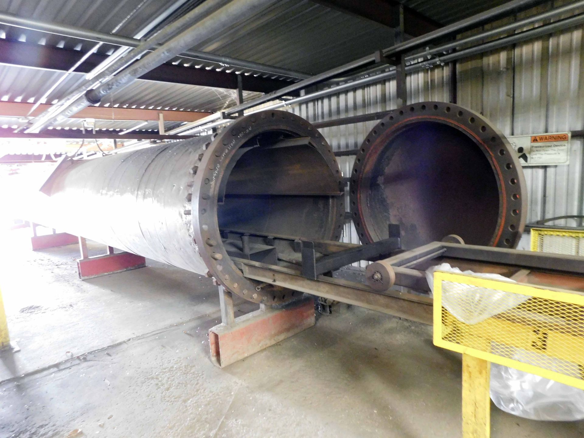 AUTOCLAVE SYSTEM, ANCHOR, 48” I.D., bolt-up door, no heat system, 48’ rail system w/internal &