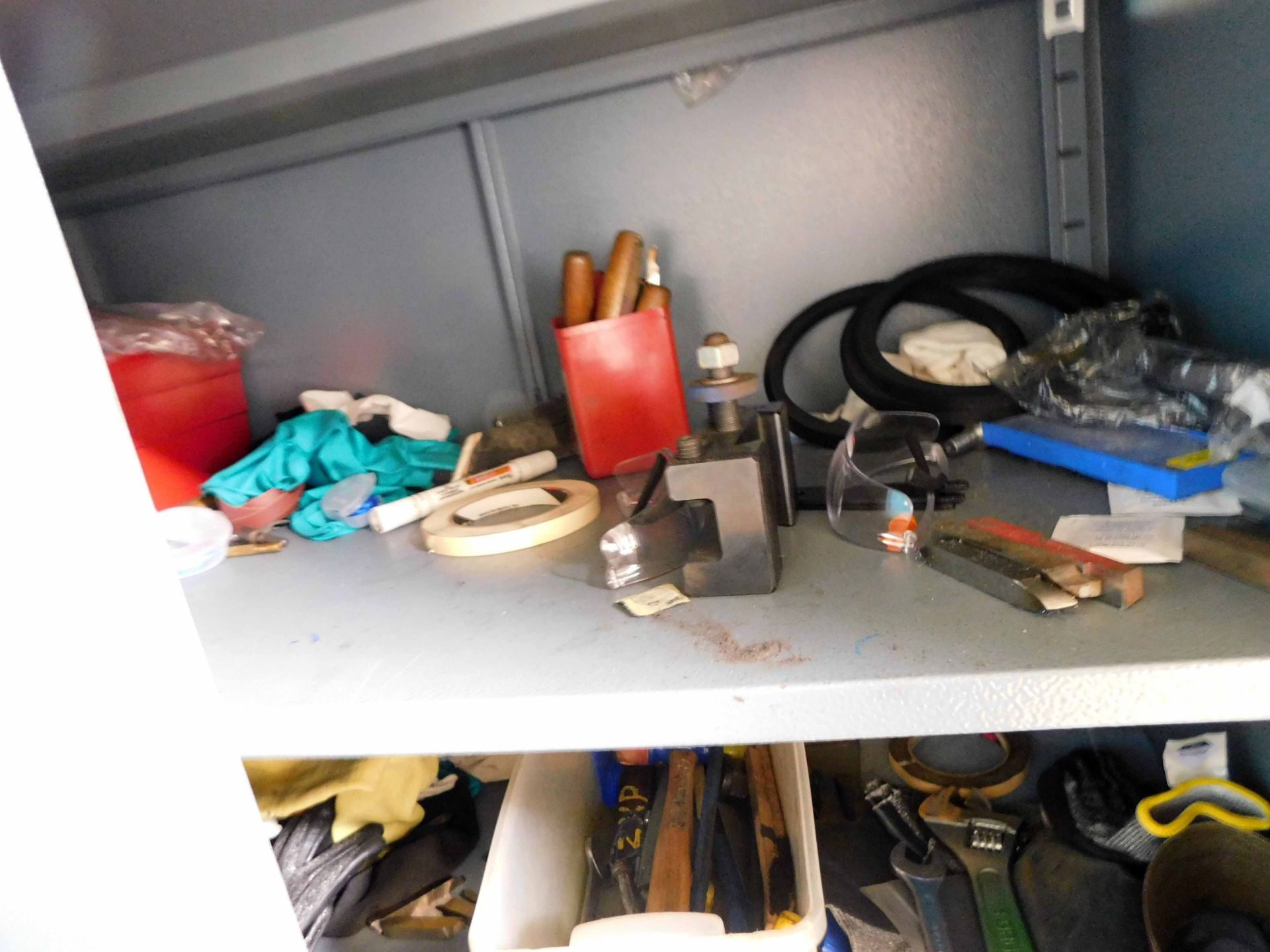 LOT CONSISTING OF: cabinet, shelving & assorted lathe centers, toolpost, etc. - Image 3 of 3