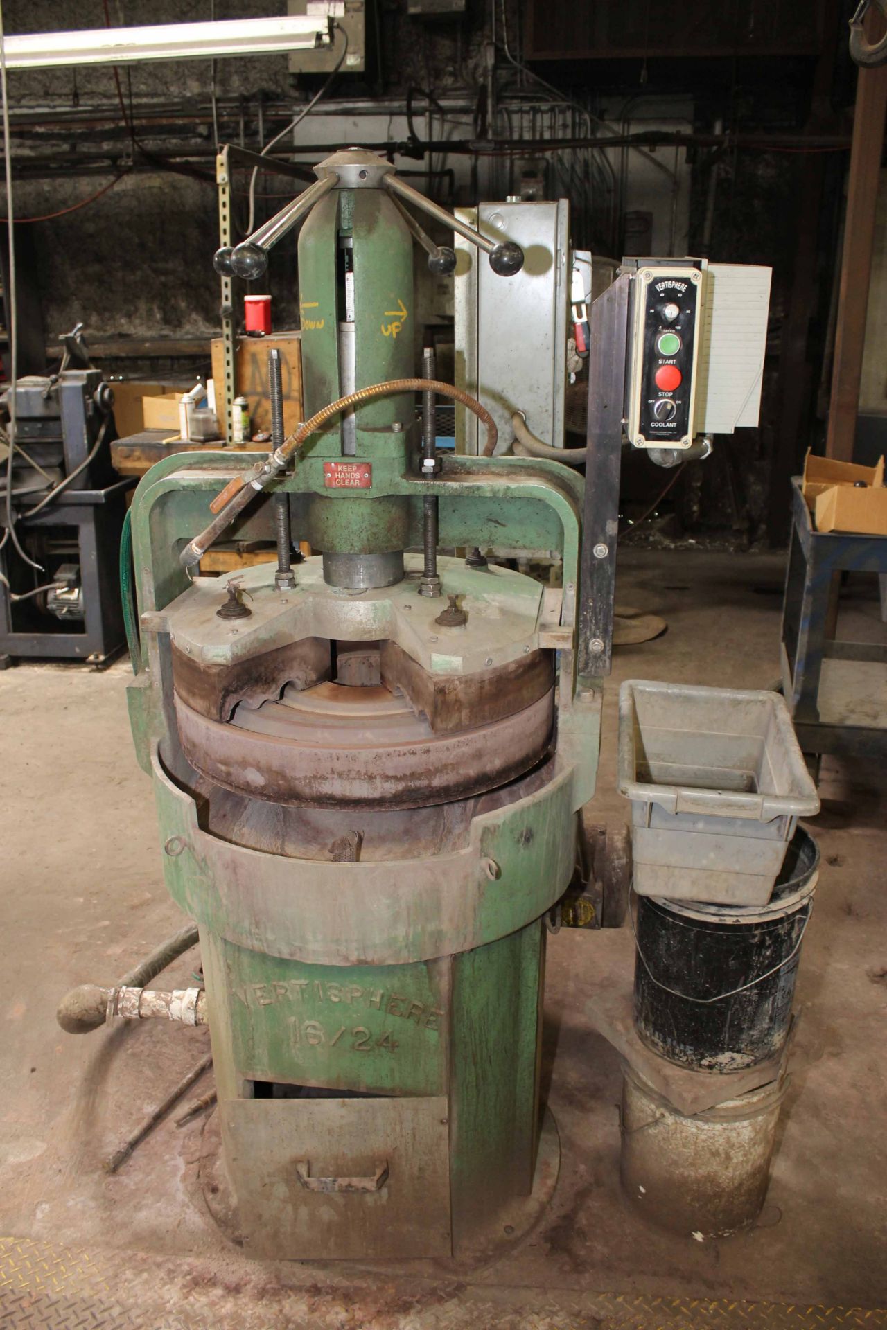 BALL GRINDER, Vertisphere Mdl. 16/24 ball grinder, variable spd. control, 0-100 FPM w/several grind