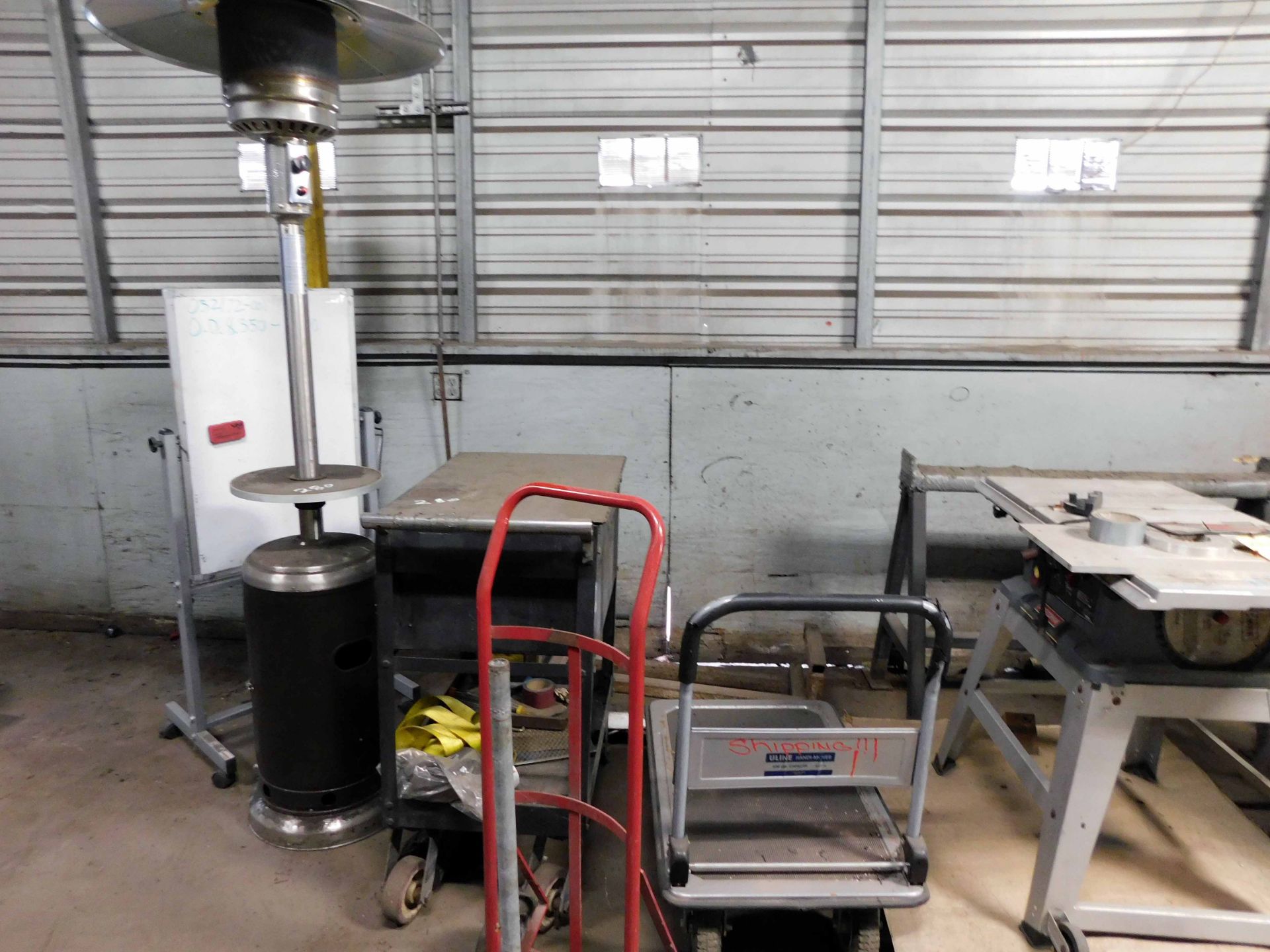 LOT CONSISTING OF: Craftsman 10" table saw, radial arm saw (repariable), propane heater, (2) shop - Image 2 of 2