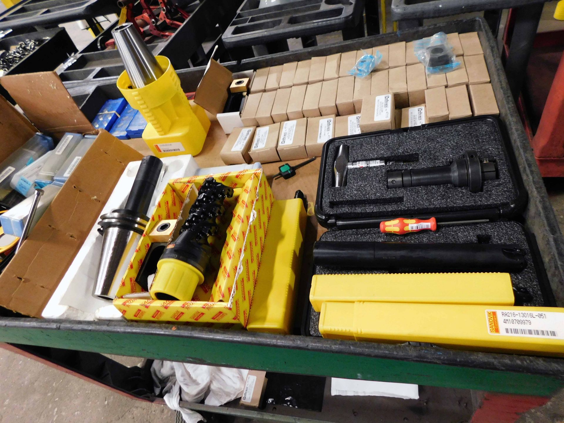 LOT CONSISTING OF: CAT-50 toolholders, insert cutters, inserts, hold-down clamping accessories
