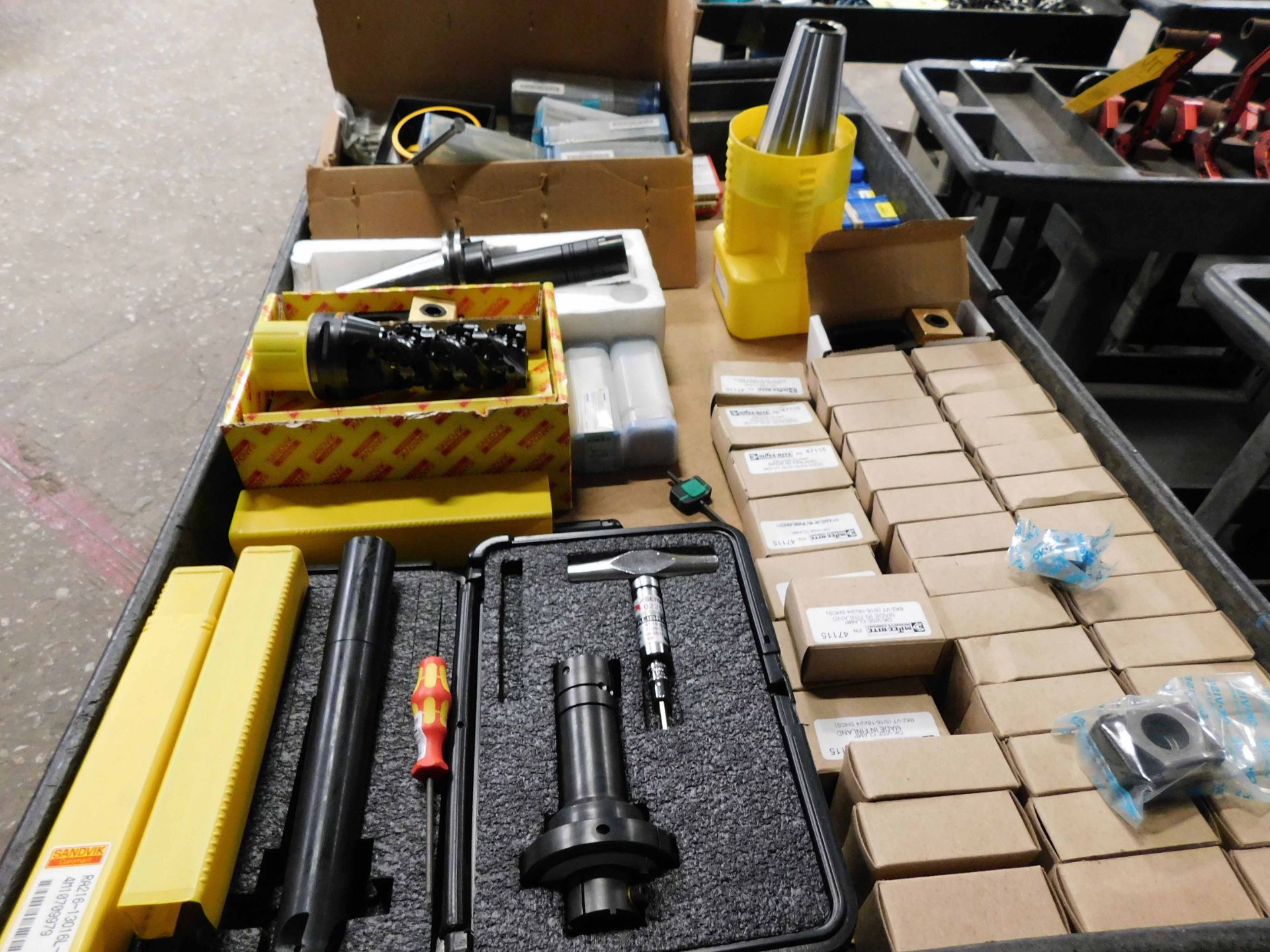 LOT CONSISTING OF: CAT-50 toolholders, insert cutters, inserts, hold-down clamping accessories - Image 2 of 2