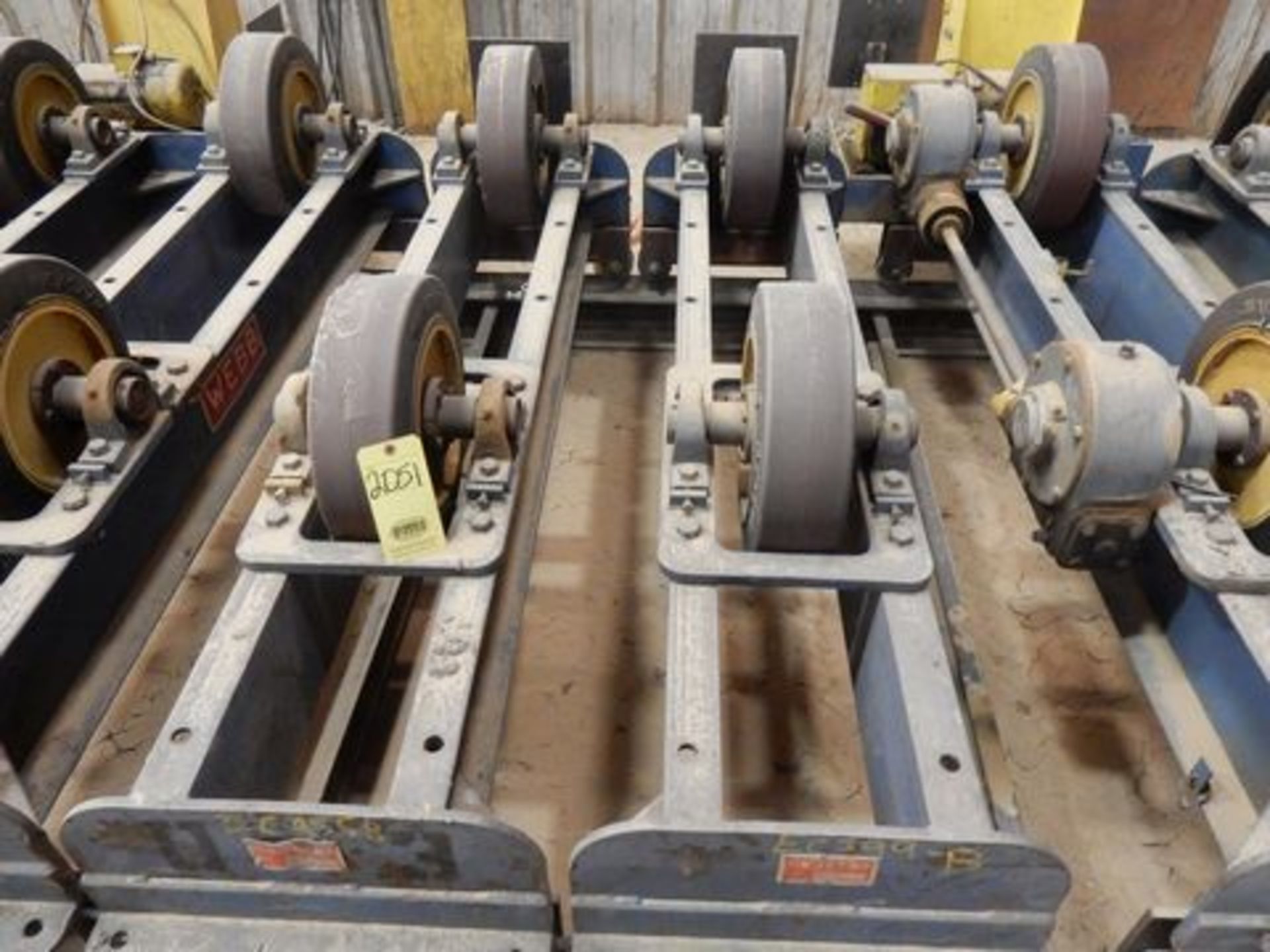 LOT OF TANK TURNING ROLLS (2), WEBB MDL. T18-IDL-16, 10,000 lb. cap., single rubber wheel, S/N