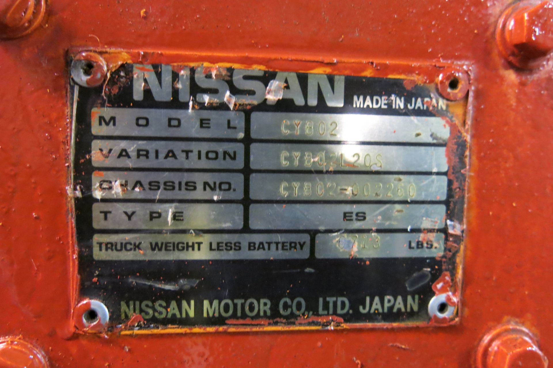 NISSAN, CYB02L20S, 4,000 LBS, 3 STAGE, ELECTRIC FORKLIFT, CHARGER, 6,304 HOURS, S/N CY802-002260 - Image 11 of 14