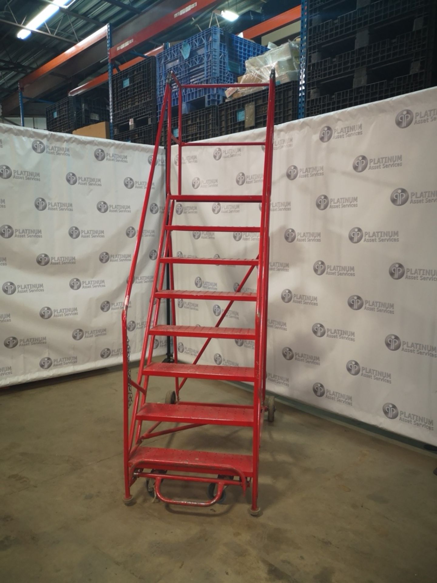 6 FT, METAL ROLLING LADDER - Image 2 of 2