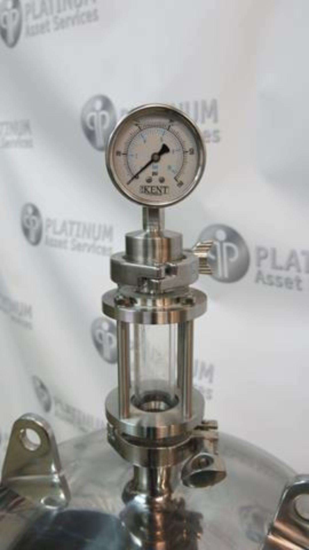 SEDIMENT FILTER, STAINLESS STEEL, 10 GALLON, 1.5" FLANGE INLET / OUTLET, GW KENT, PRESSURE VIAL, 150 - Image 2 of 2