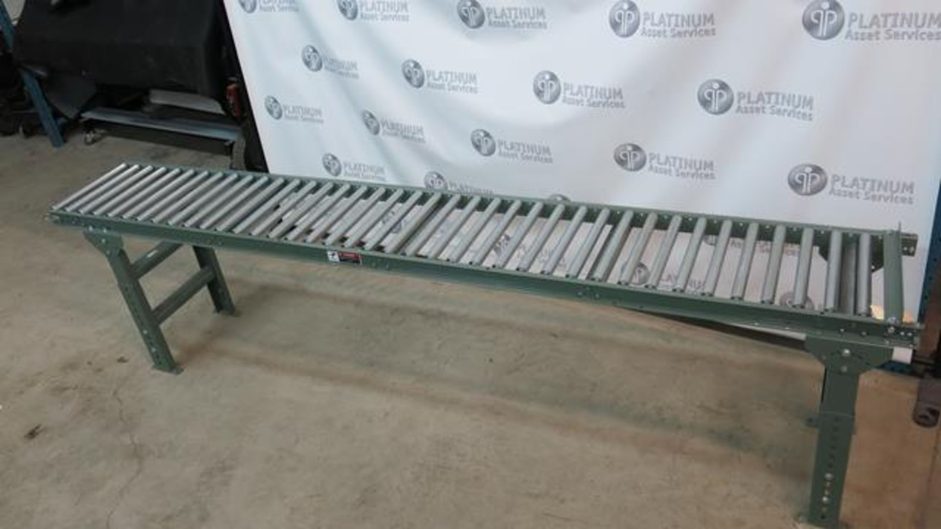 ULINE ROLLER CONVEYOR, 10' X 16", 36" ADJUSTABLE HEIGHT