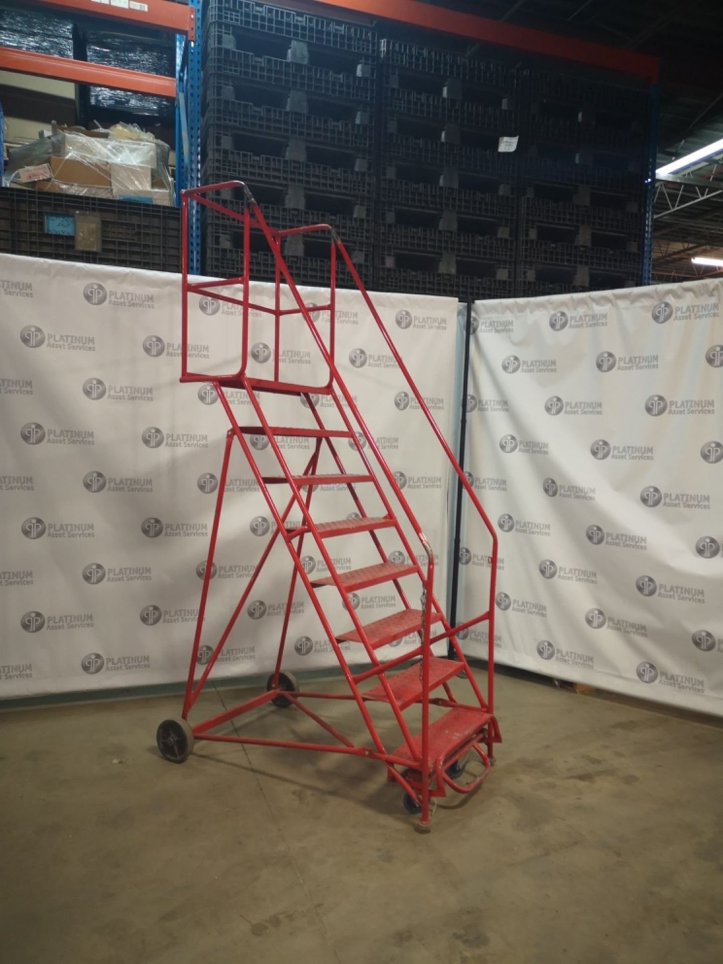 6 FT, METAL ROLLING LADDER