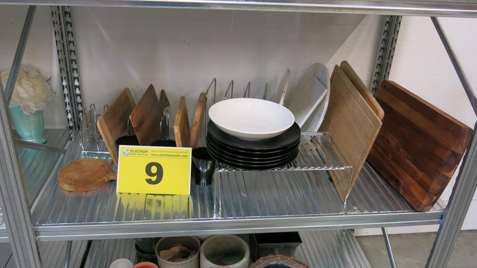 LOT OF PLATES AND WOOD CUTTING BOARDS