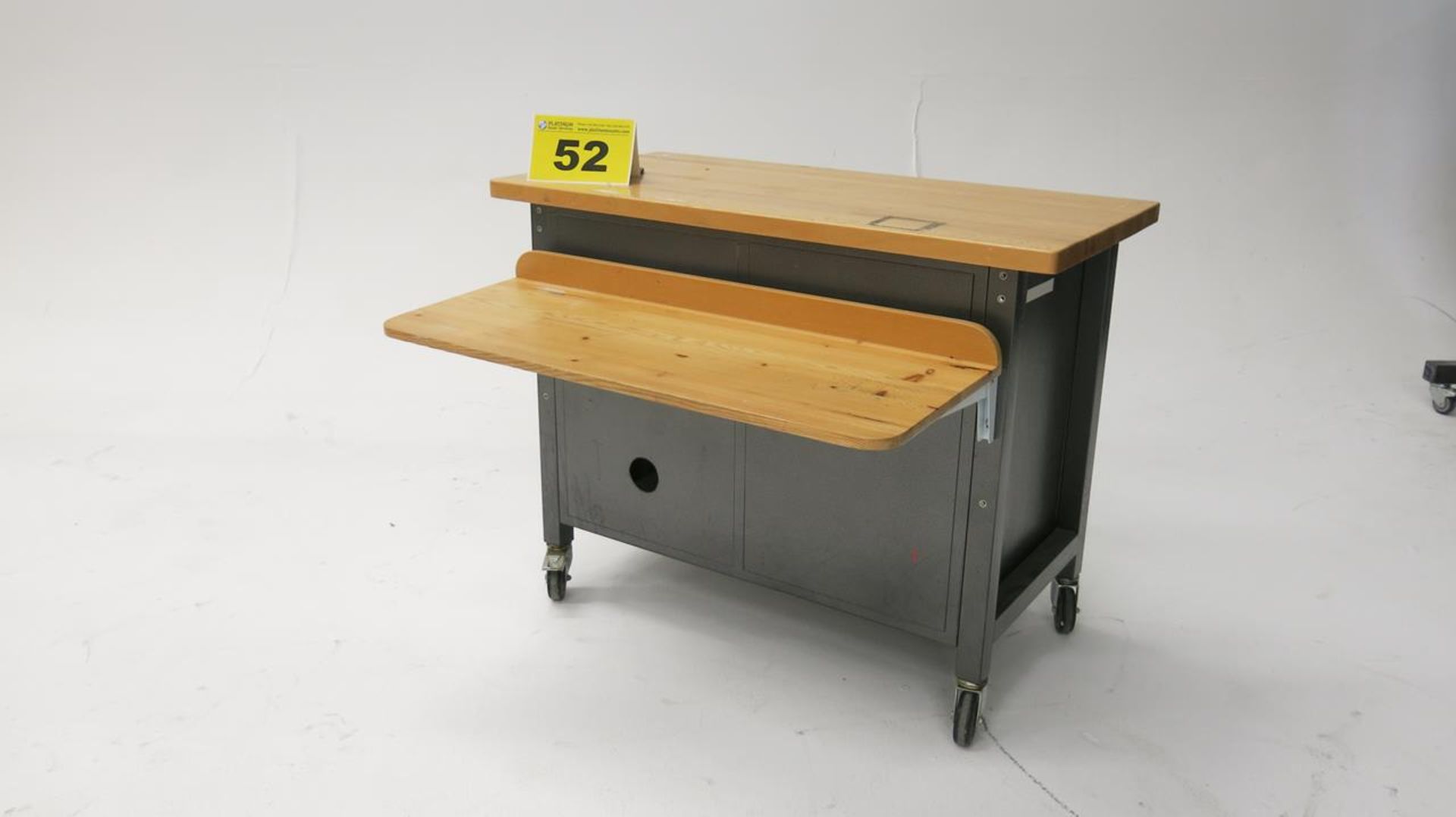 STAINLESS STEEL, 4 DRAWER, WORKBENCH WITH WOOD TOP AND DESK - Image 5 of 5