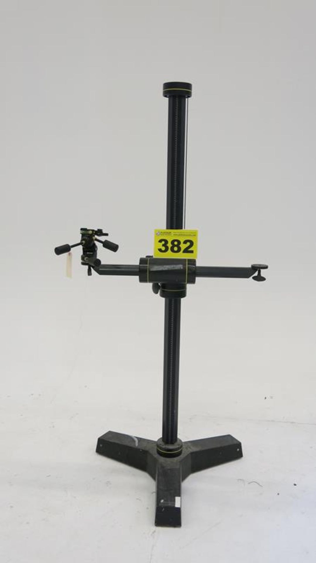 FOBA, 6', ADJUSTABLE CAMERA STAND WITH MANFROTTO, 229, 3-WAY, GEARED, PAN AND TILT HEAD