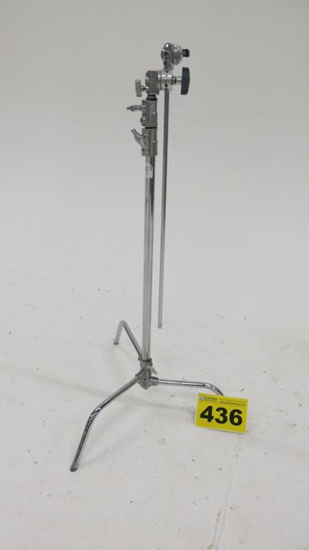 KUPO, KS702412, 40", ADJUSTABLE, CHROME PLATED, C-STAND WITH SLIDING LEGS WITH CLAMP ARM