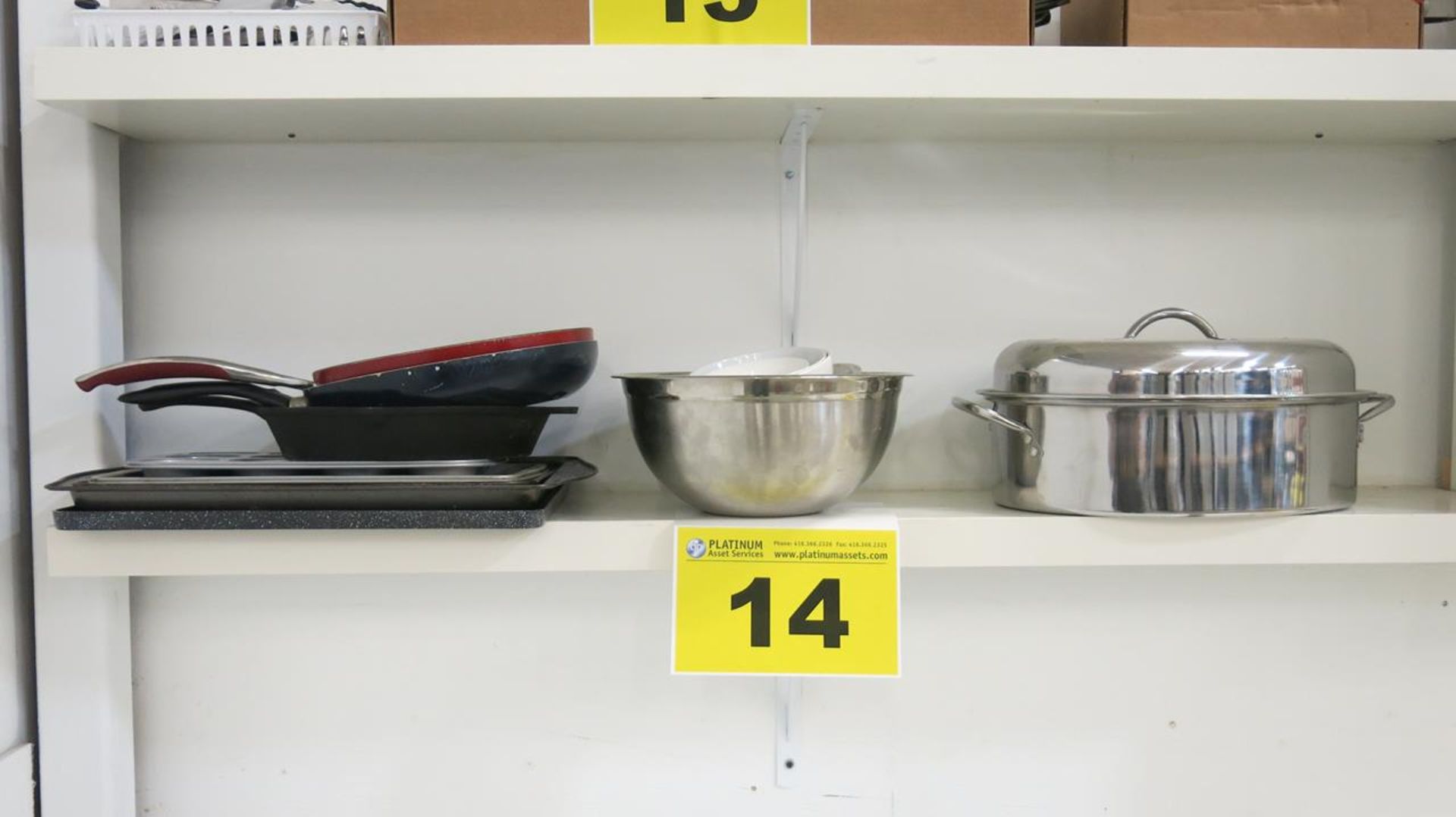 LOT OF BAKING PANS, MIXING BOWLS, FRYING PANS AND COOKING POT - Image 2 of 2