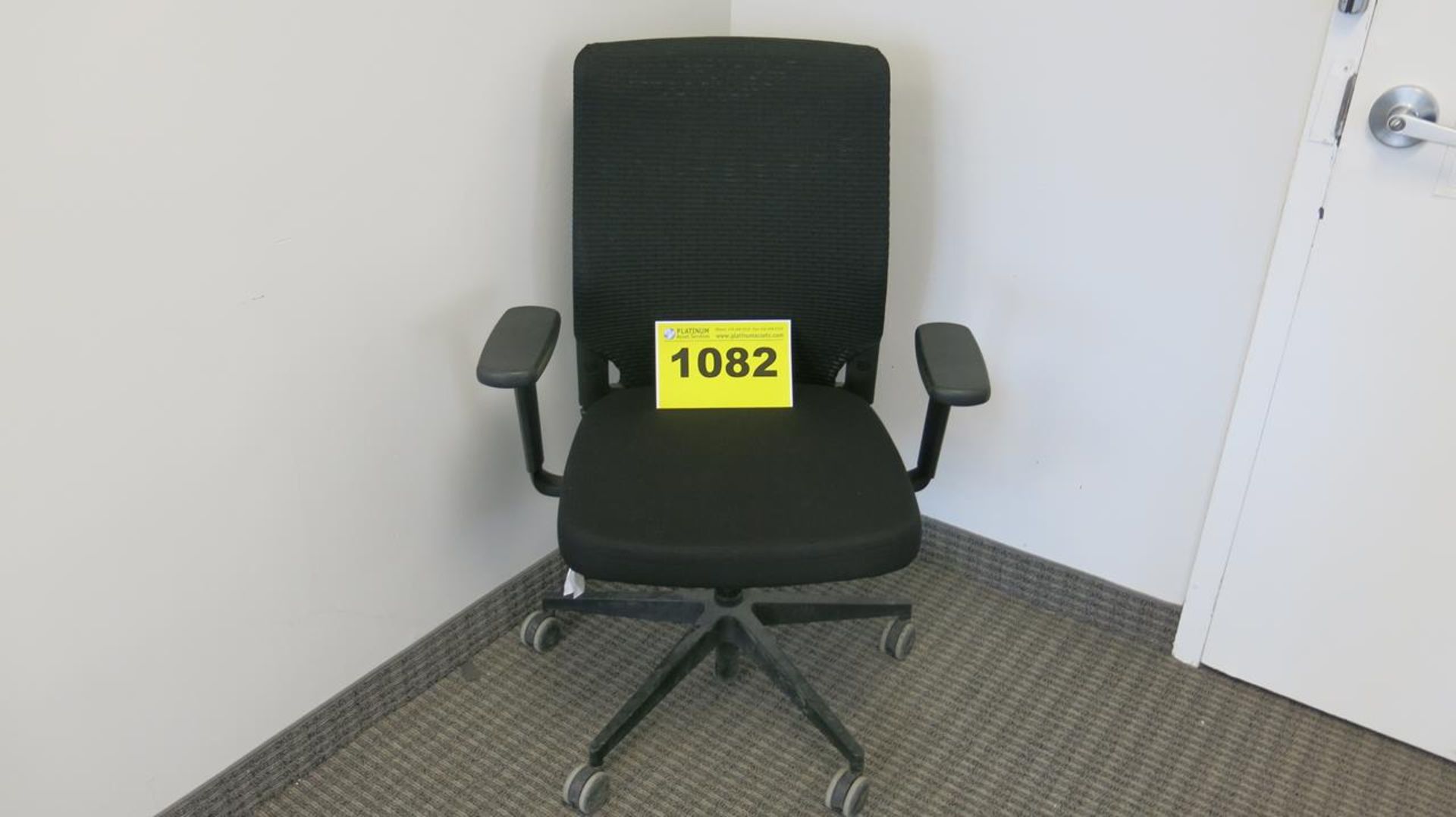BLACK, FABRIC, OFFICE CHAIR ON CASTERS