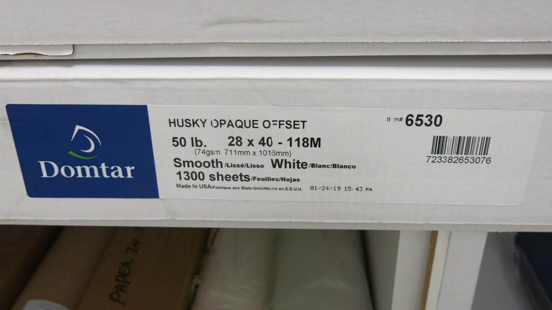 LOT OF DOMTAR, HUSKY, OPAQUE OFFSET, WHITE SHEETS - Image 2 of 2