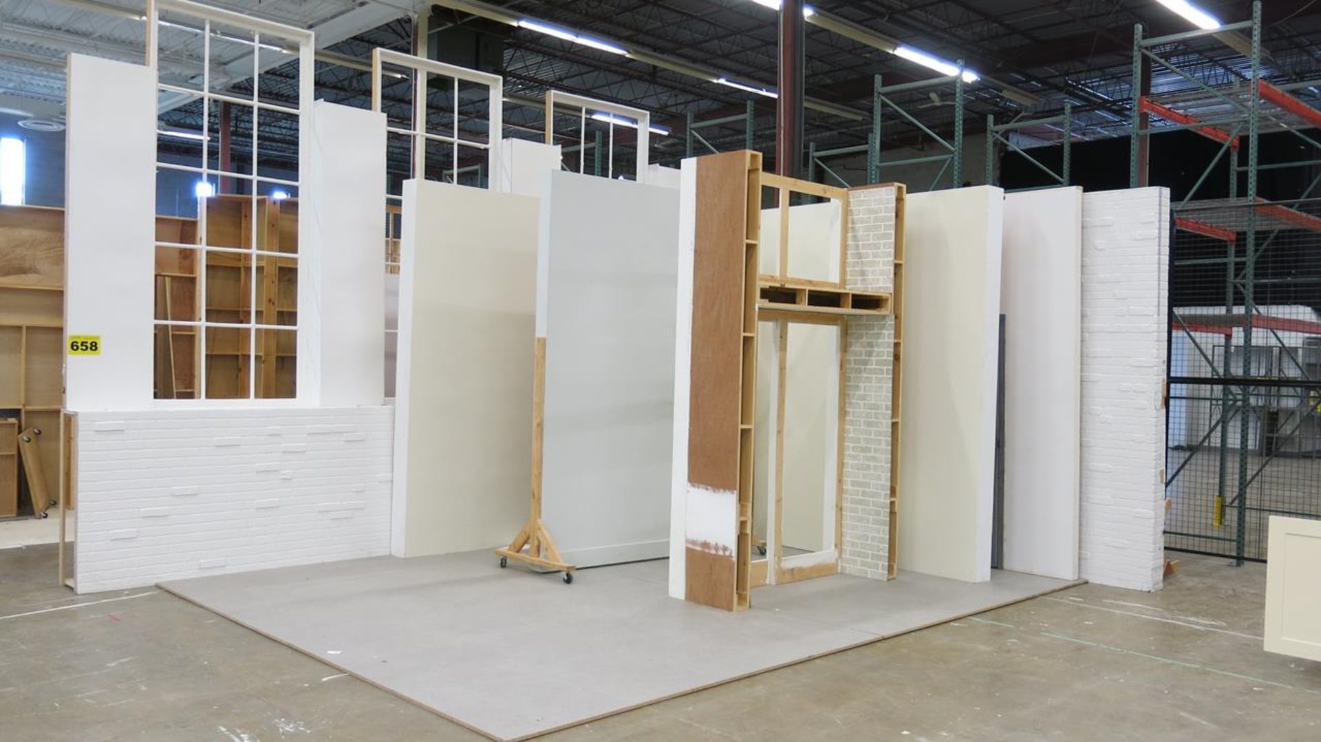 LOT OF ASSORTED STUDIO WOOD BACKDROPS