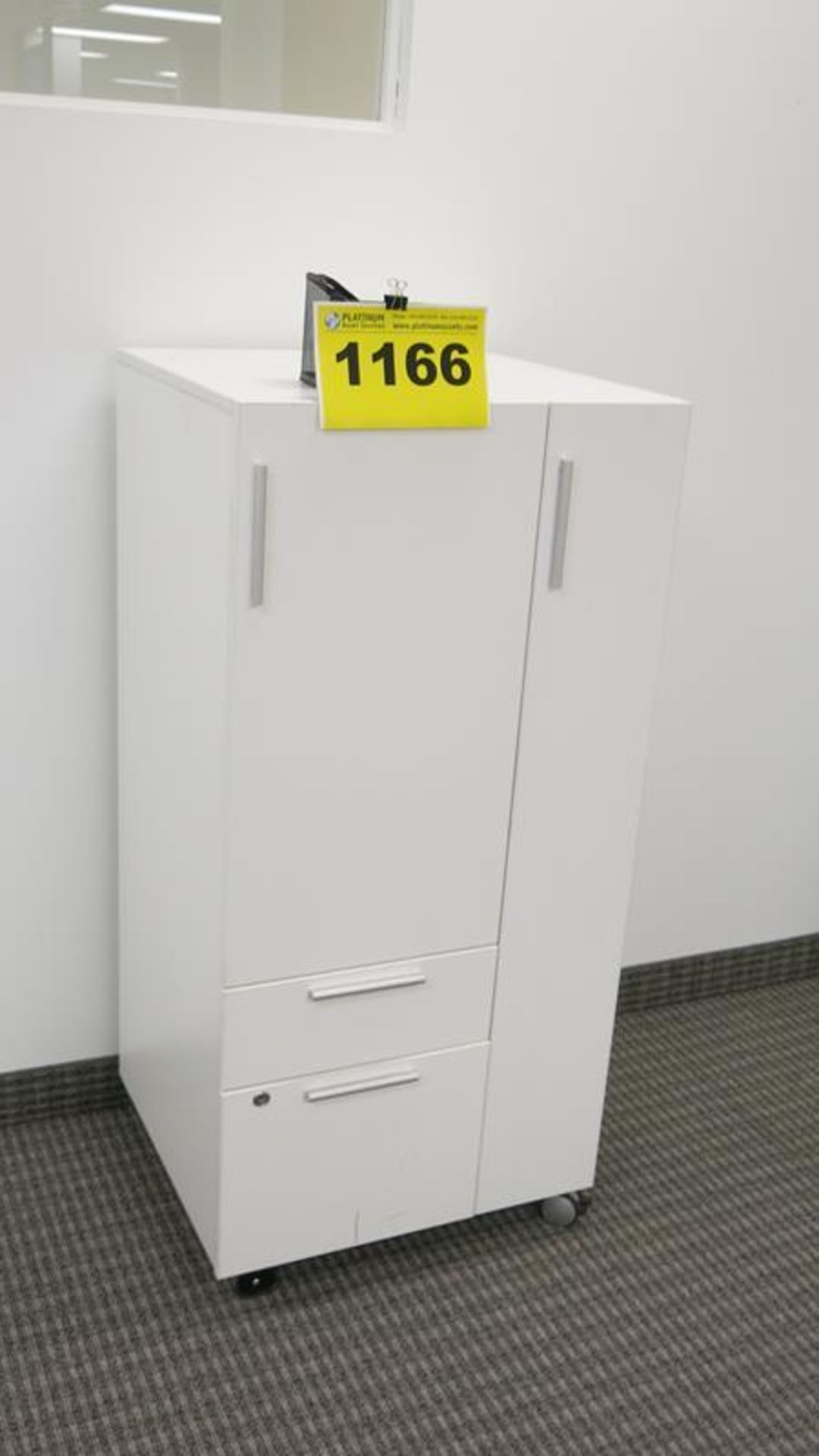 WHITE, OFFICE CABINET ON WHEELS