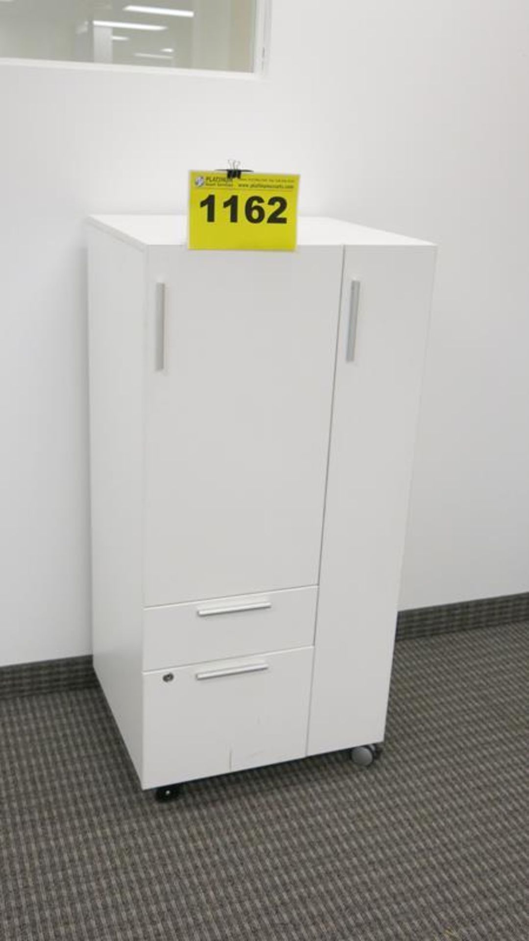 WHITE, OFFICE CABINET ON WHEELS