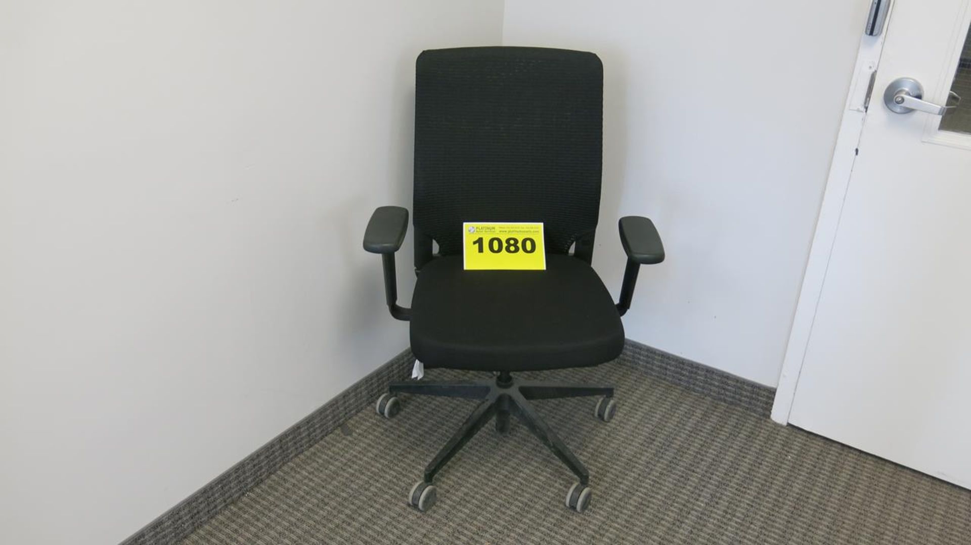 BLACK, FABRIC, OFFICE CHAIR ON CASTERS