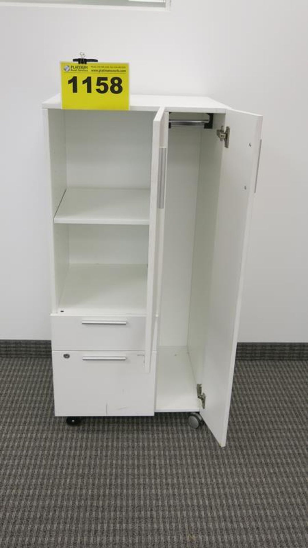 WHITE, OFFICE CABINET ON WHEELS - Image 2 of 2