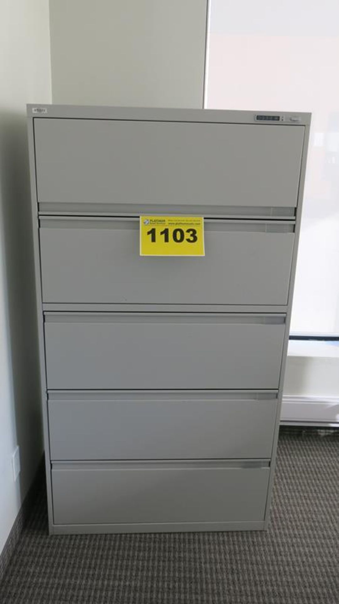 ARTOPEX, FIVE DRAWER, LATERAL FILING CABINET WITH KEYPAD LOCK